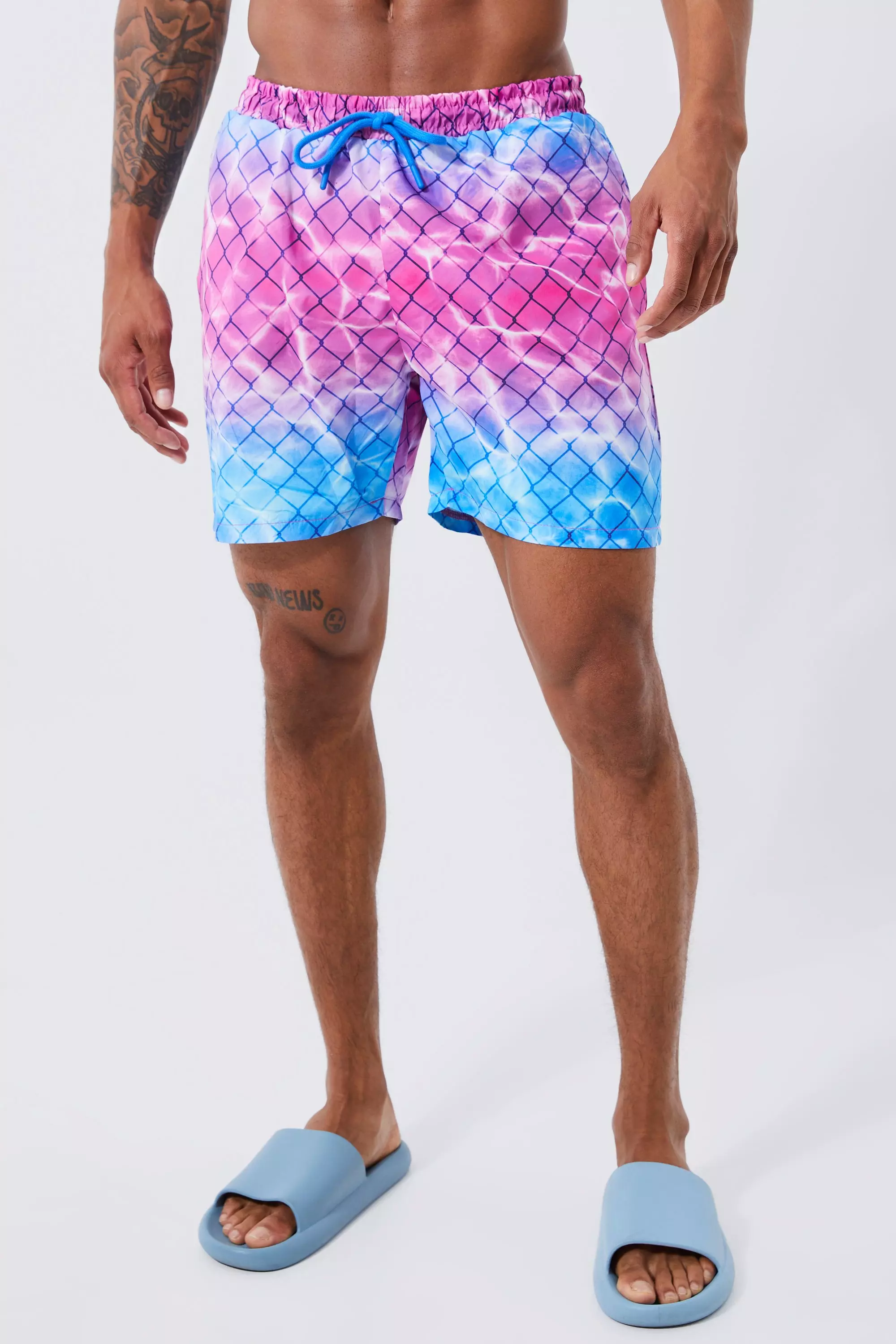 Reflective Mid Length Swim Pink