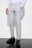 Light grey Slim Striped Suit Pants