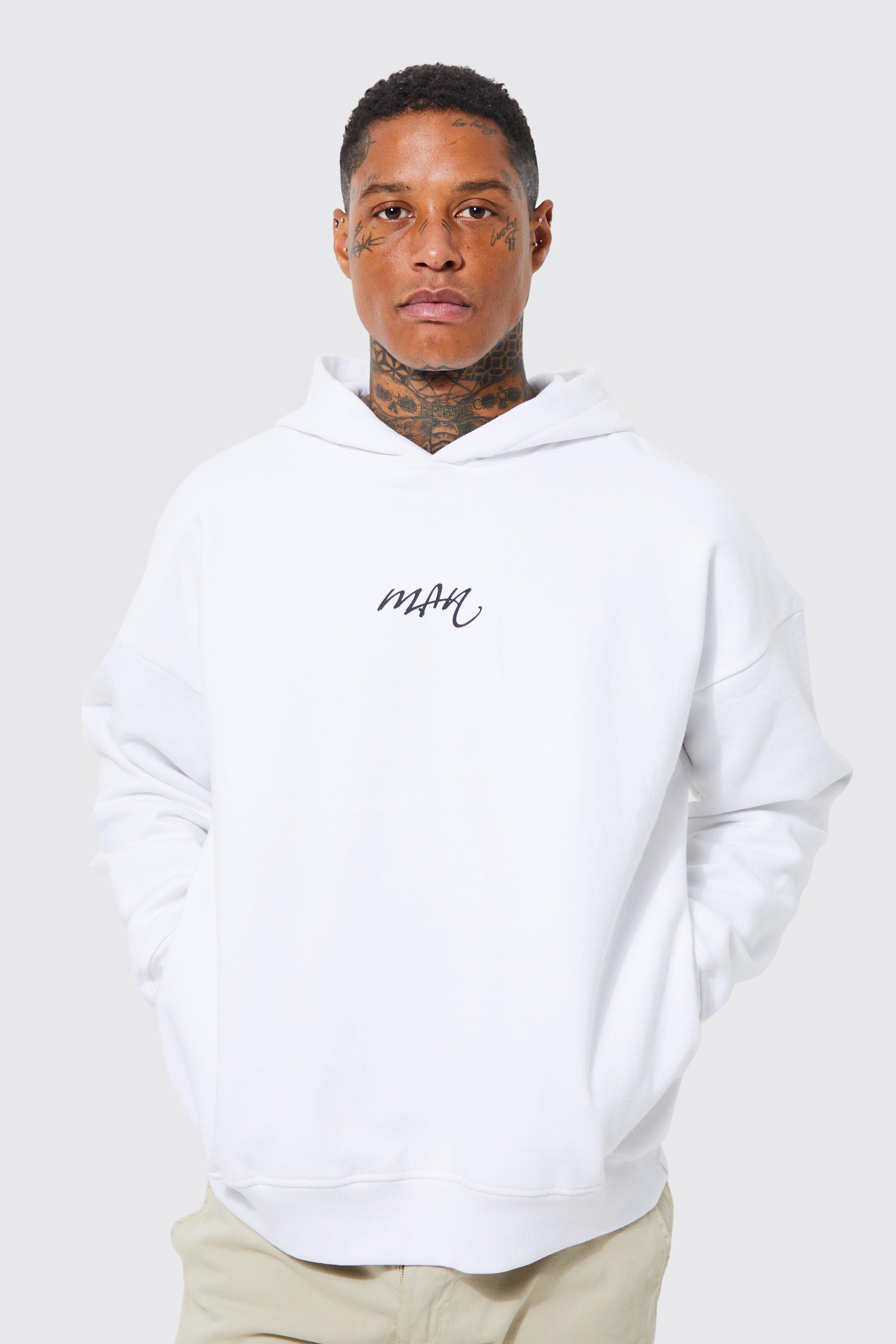 Boohooman hoodie online white