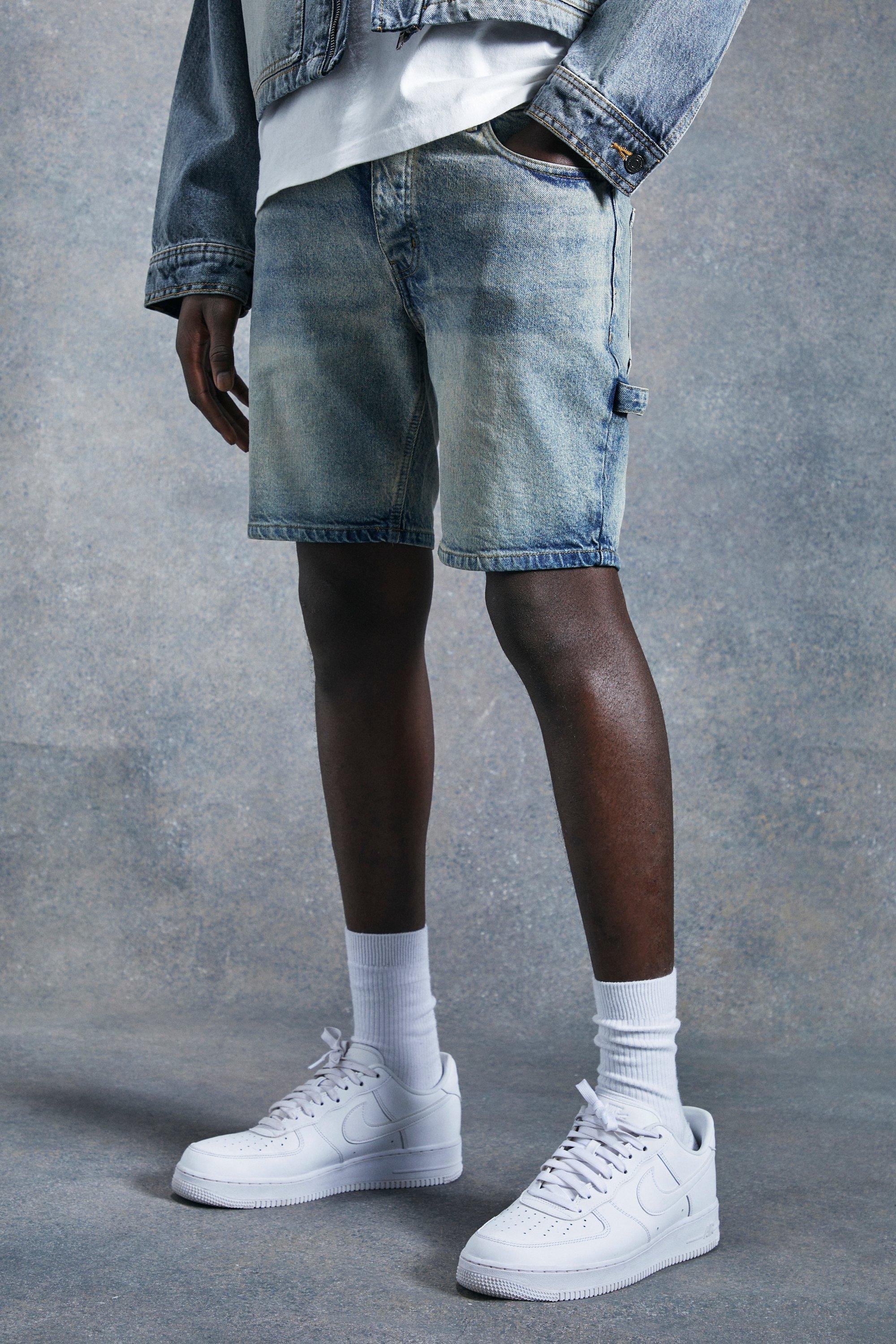 Antique wash Slim Fit Acid Wash Jean Shorts