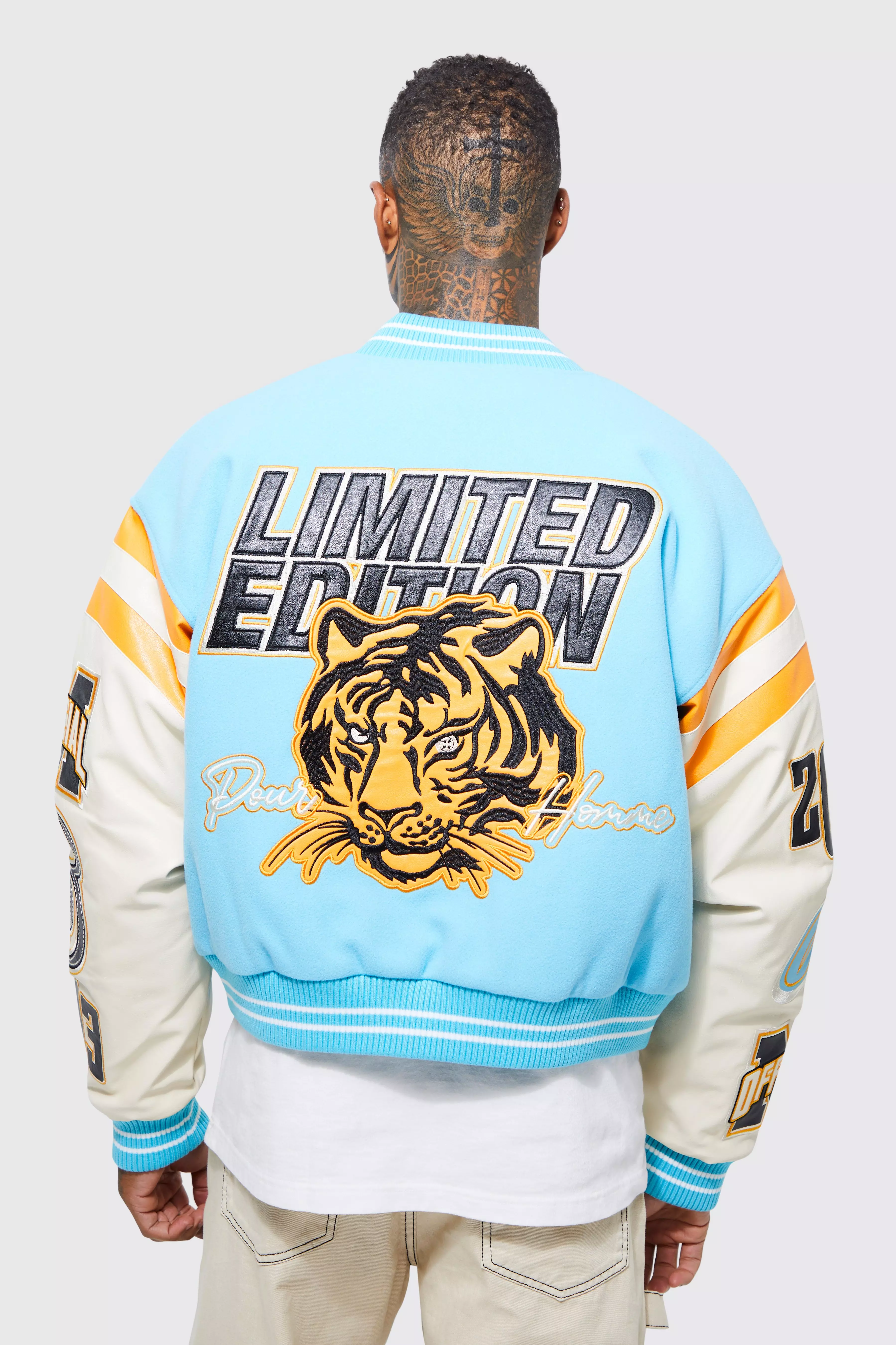 Blue Boxy Limited Edition Tiger Varsity Jacket alternative image