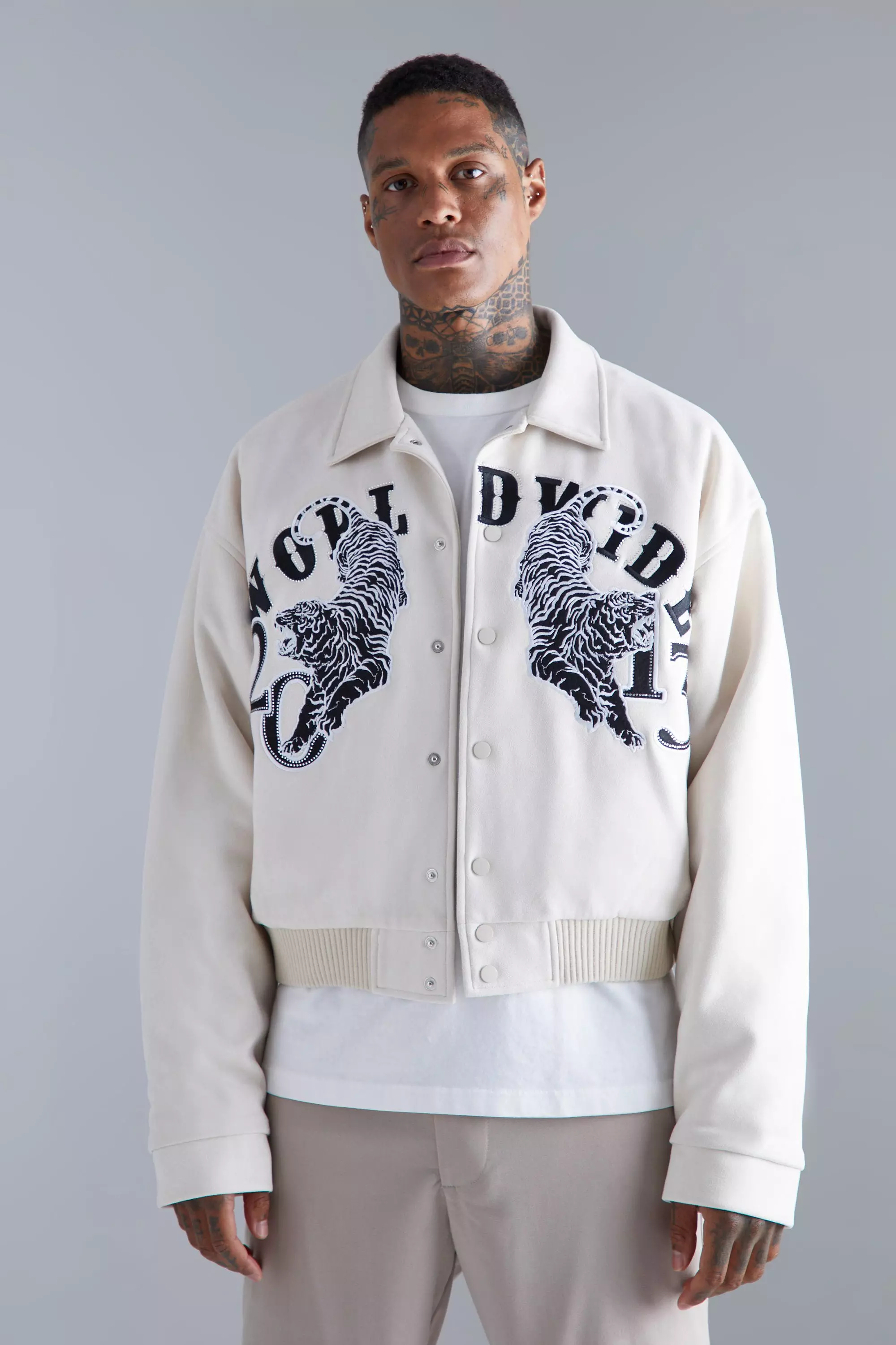 Embroidered varsity jacket hotsell