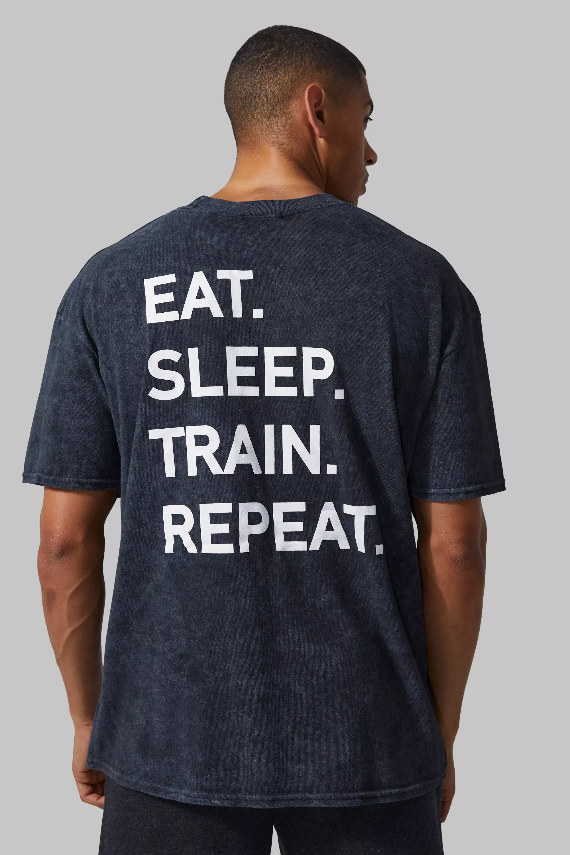 T-shirt de sport oversize délavé - MAN Active, Black autre image