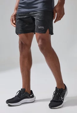 Man Active Camo Performance 7” Shorts black