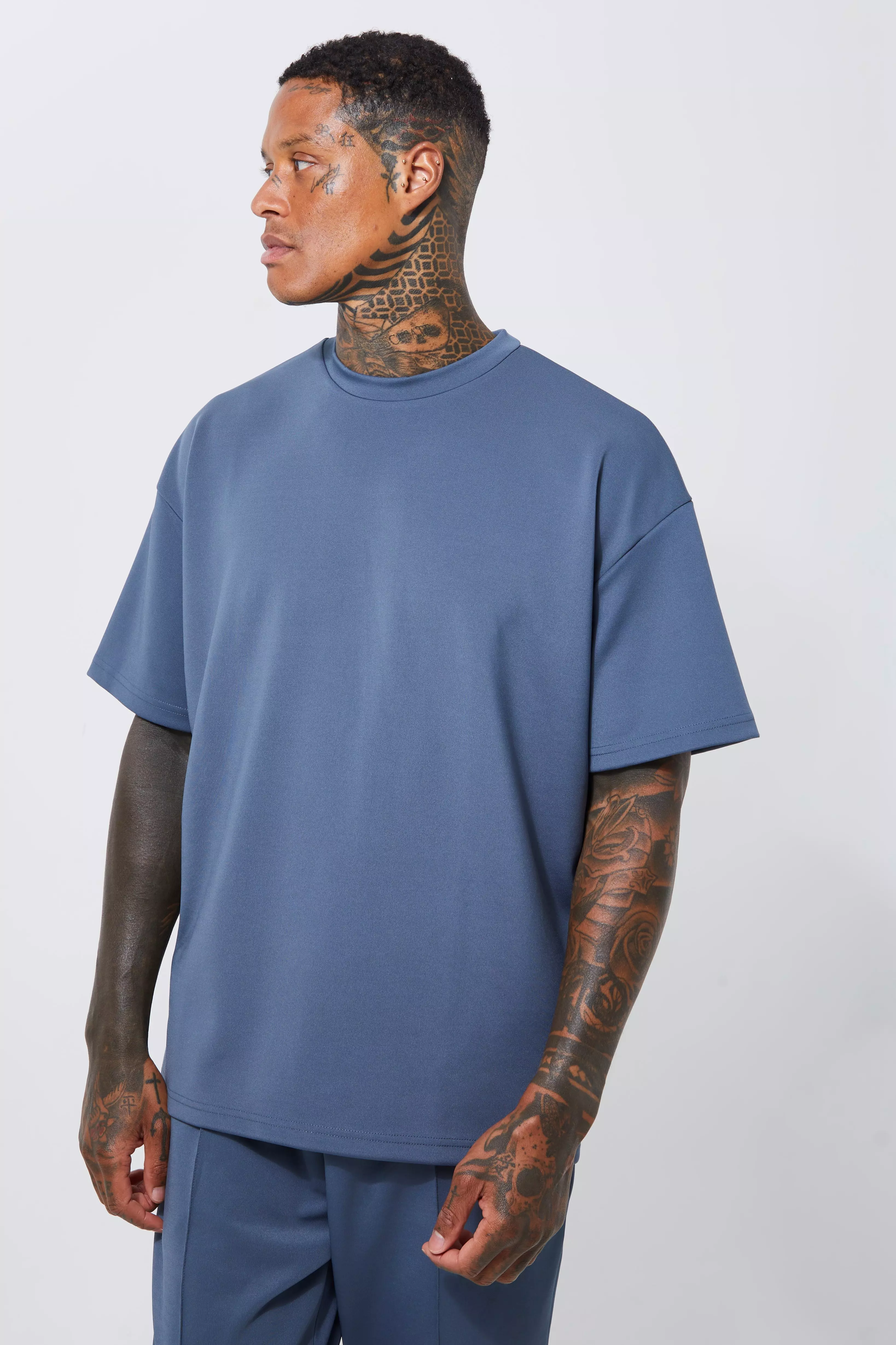Grey Oversized Scuba T-shirt