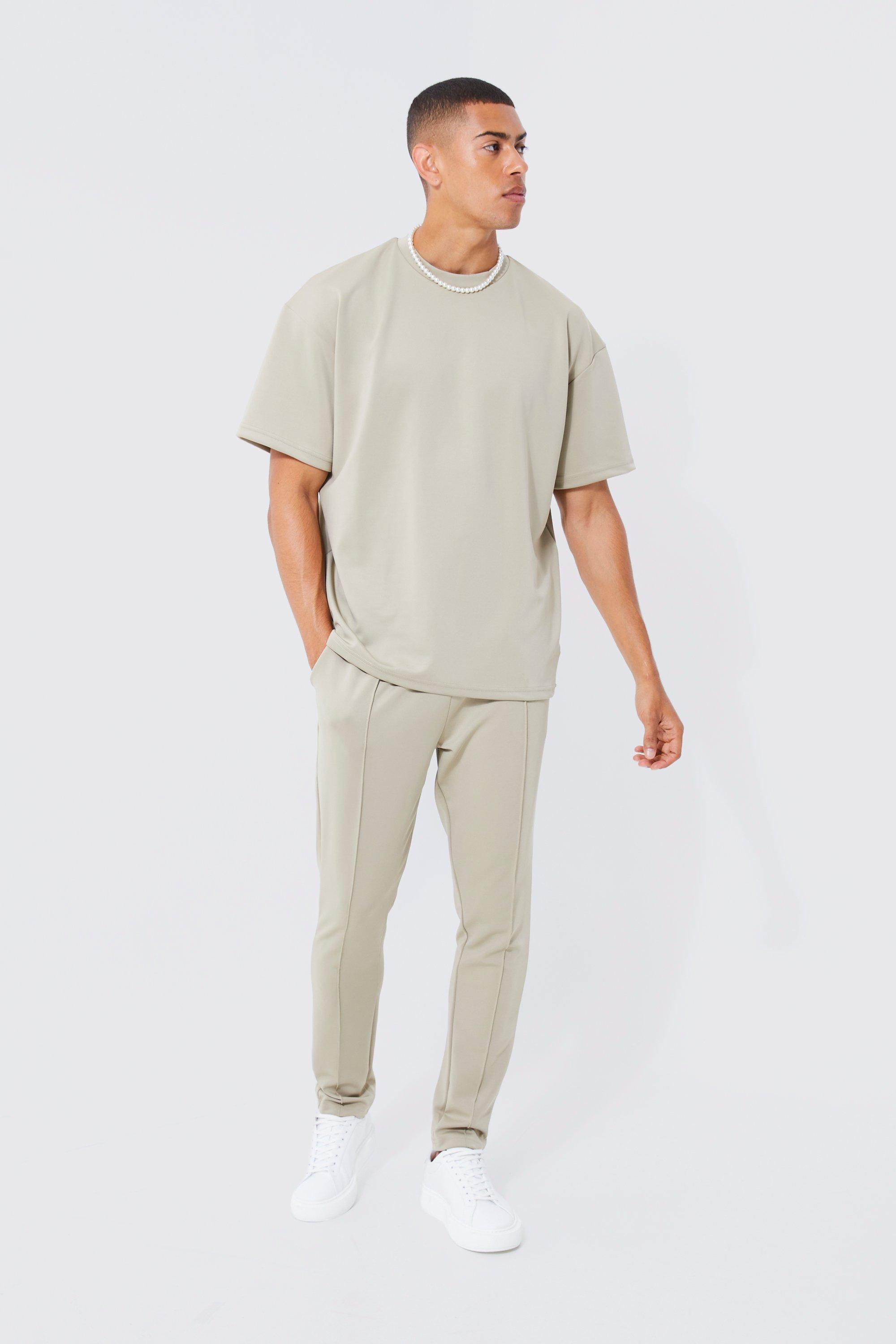 Oversized Scuba T shirt And Jogger Set boohooMAN UK