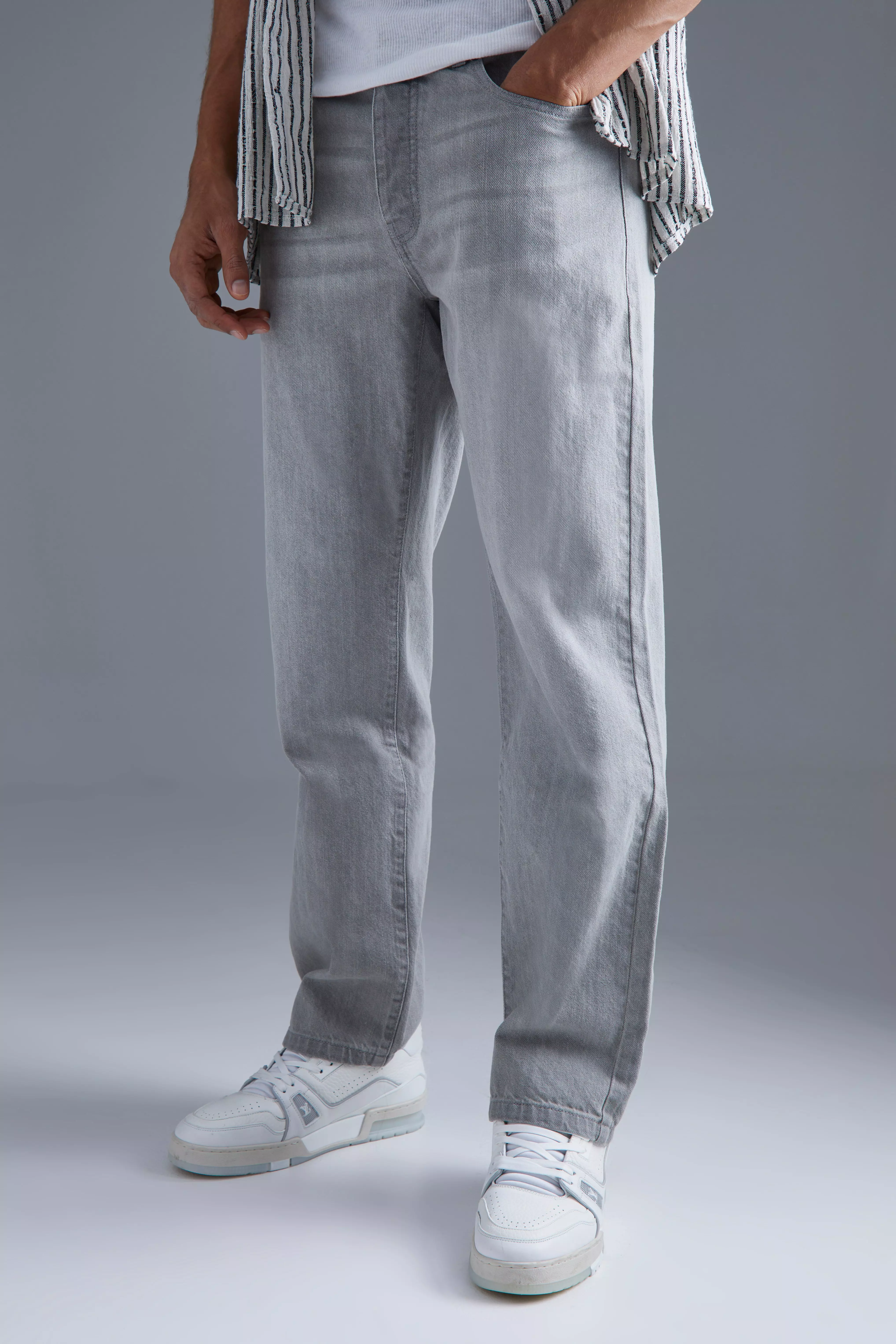 Light-grey Grey Relaxed Fit Rigid Jeans