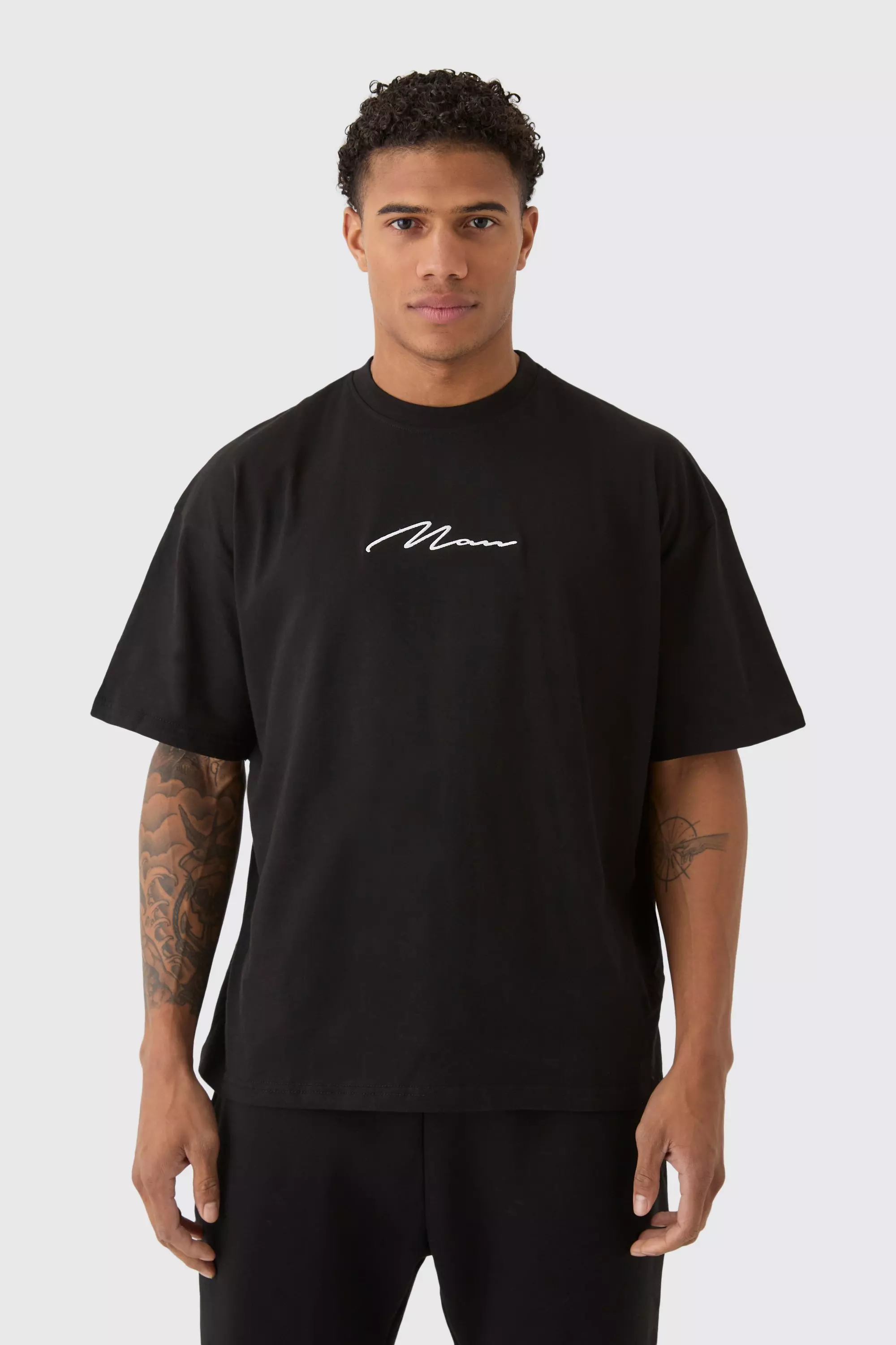 Black Man Signature Oversized Crew Neck T-shirt