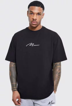 Black Man Signature Oversized Crew Neck T-shirt