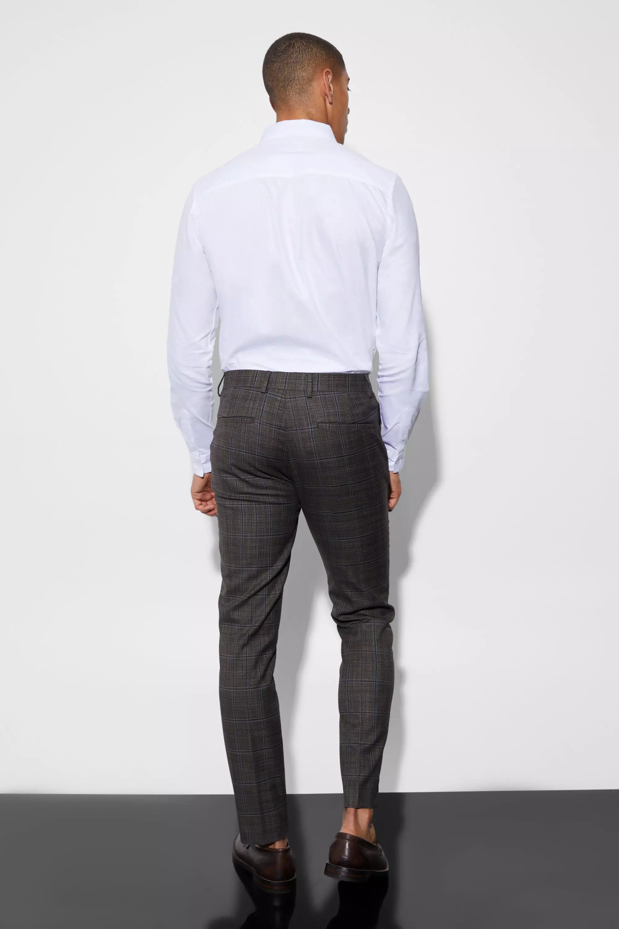 Multi Slim Large Check Suit Trousers alternative image