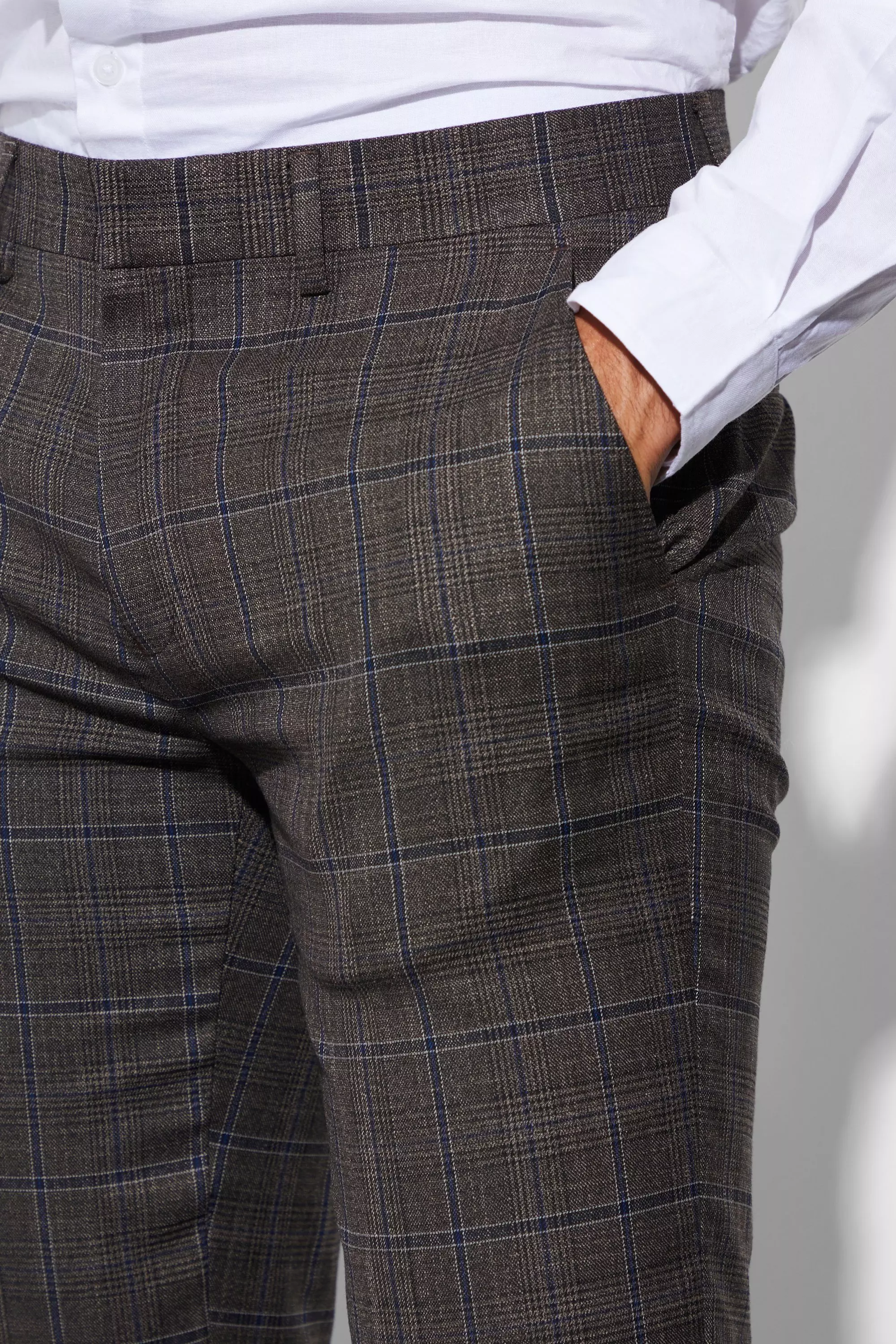 Multi Slim Large Check Suit Trousers alternative image