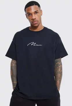 Black Man Signature Oversized Crew Neck T-shirt