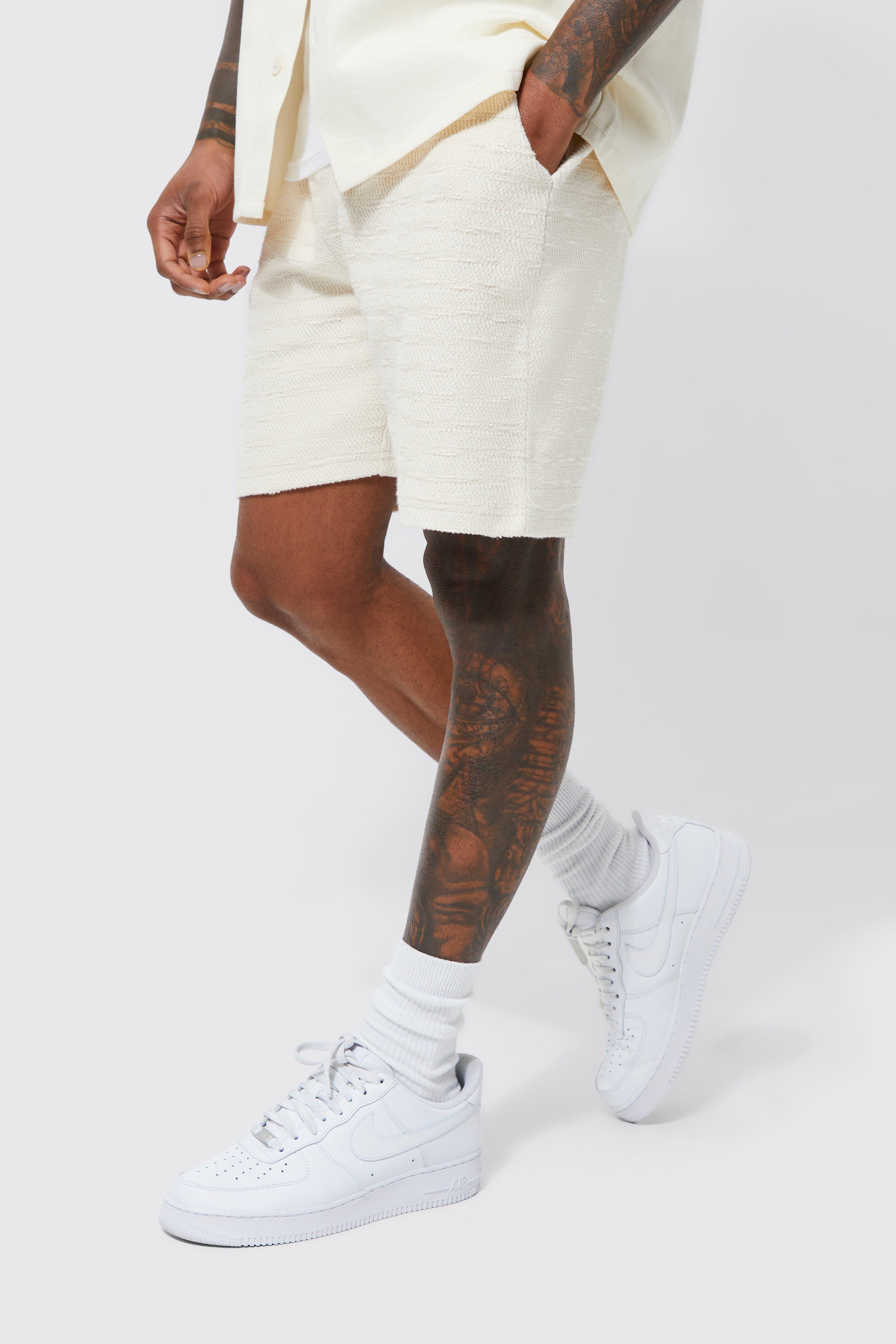 Boohooman white sale shorts