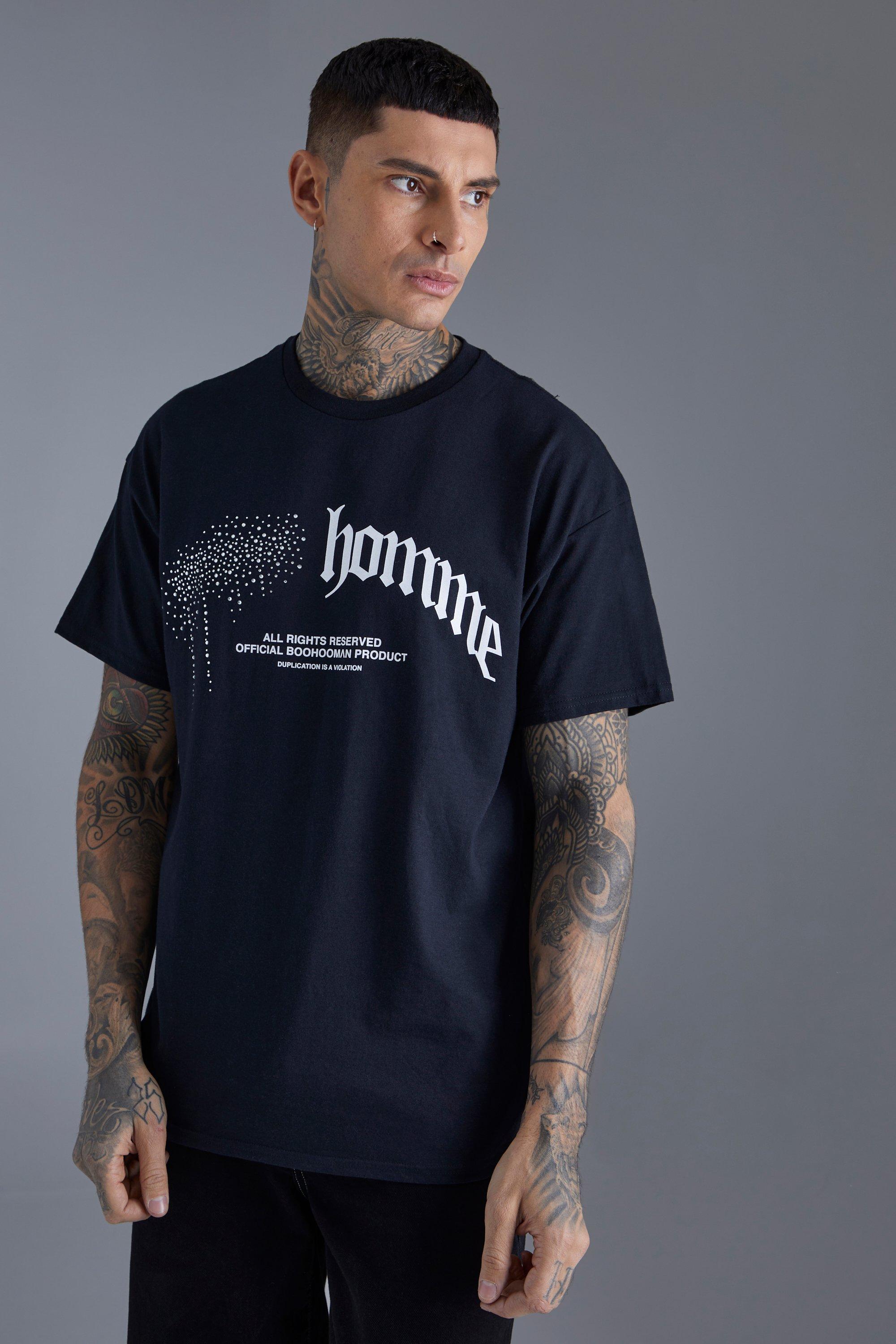 Oversized Rhinestone Pour Homme boohooMAN USA