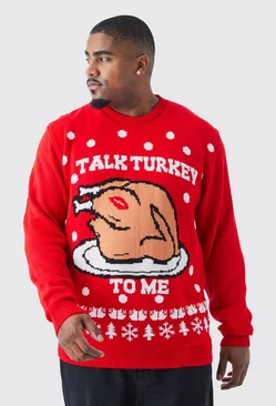 Plus Talk Turkey To Me Christmas Sweater Red