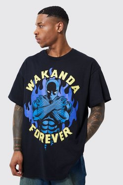 Oversized Black Panther License T shirt   boohooMAN USA