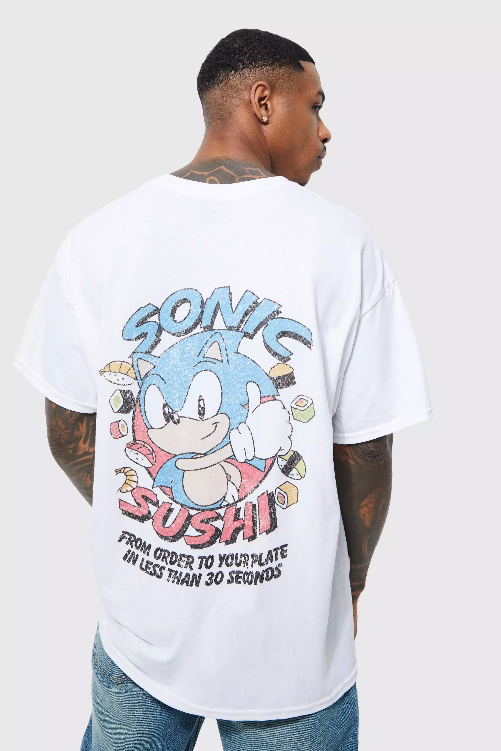 White Oversized Sonic License T-shirt