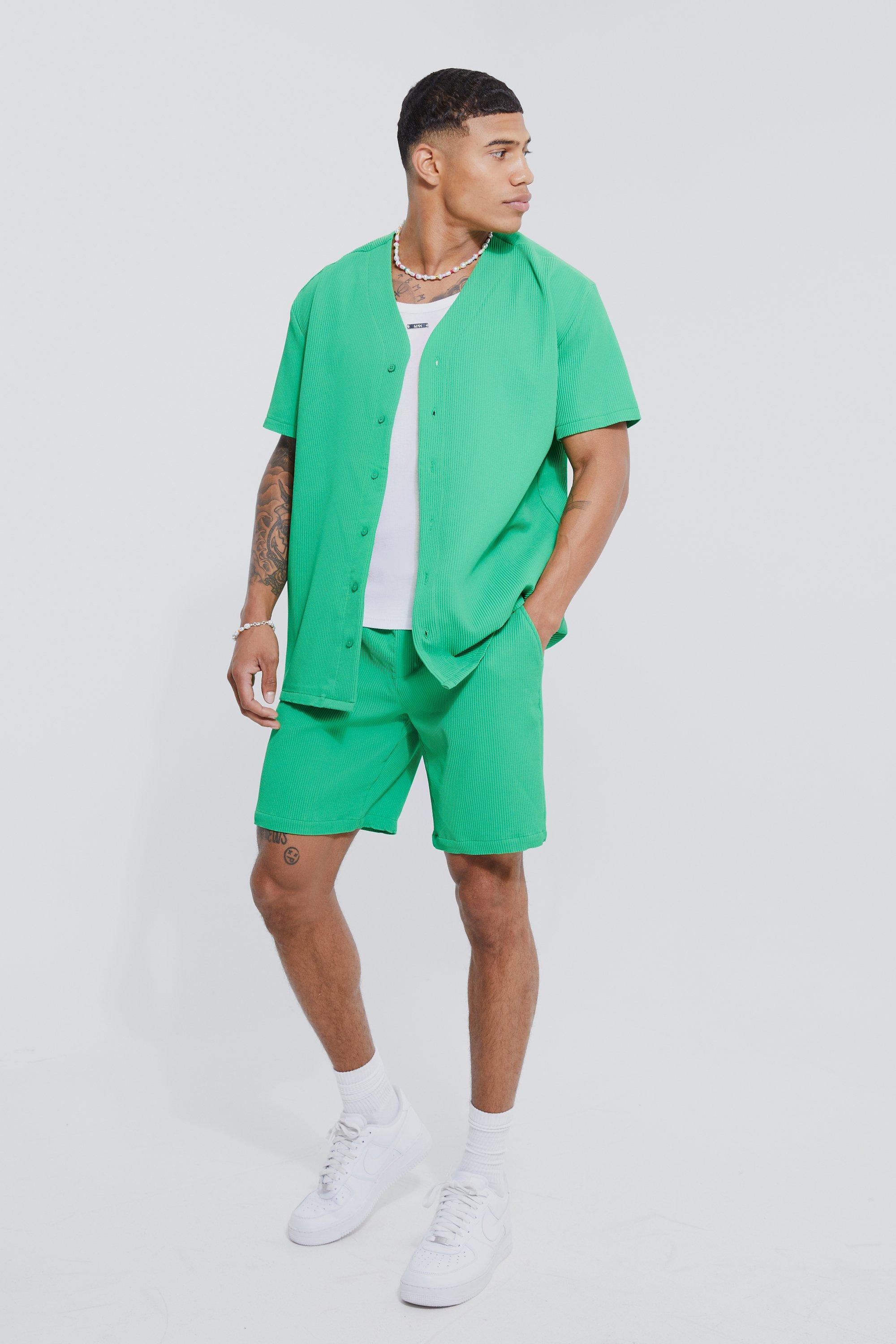 boohooMAN Oversized Official Baseball Polo and Short Set