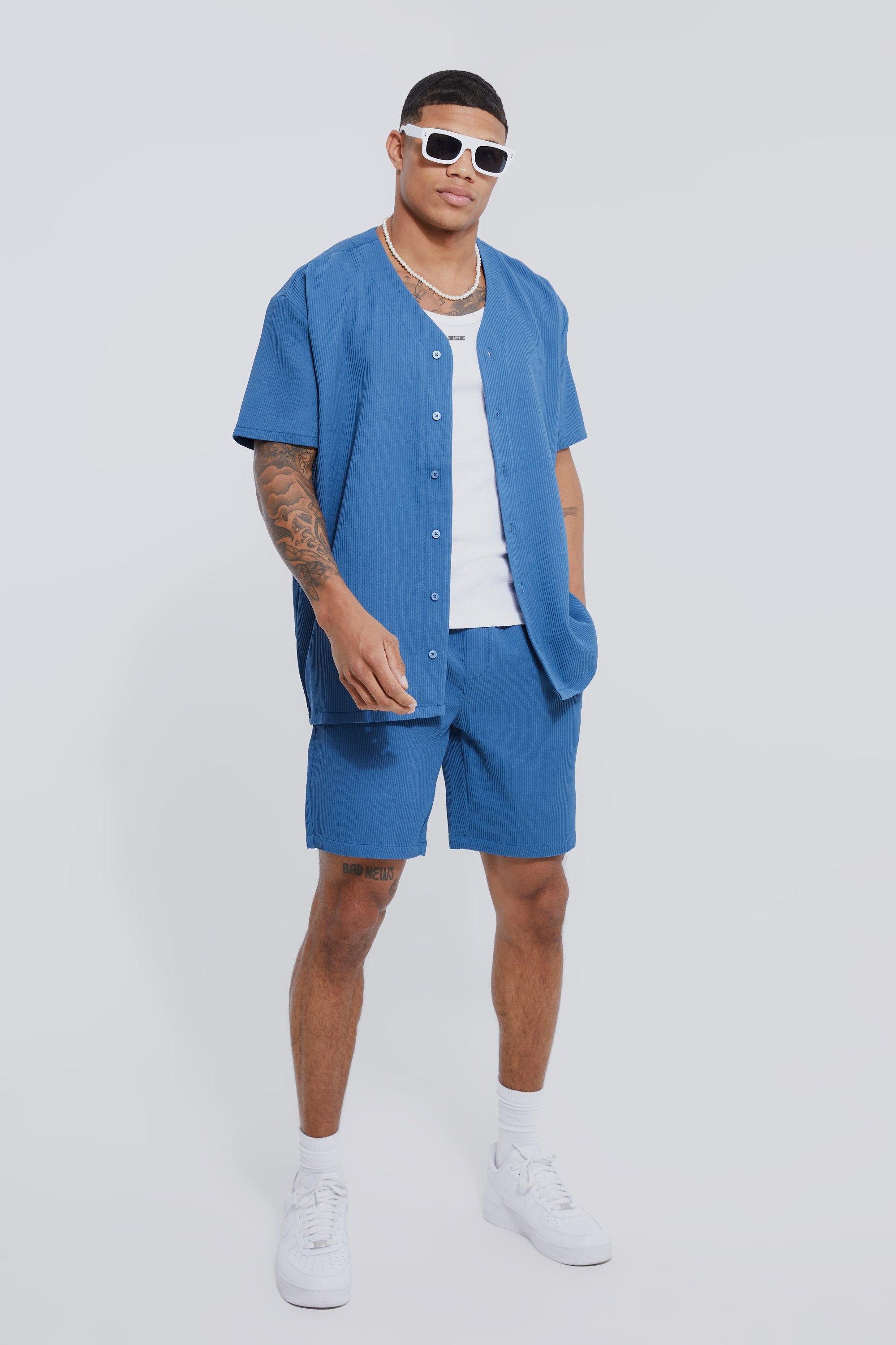 boohooMAN Oversized Official Baseball Polo and Short Set