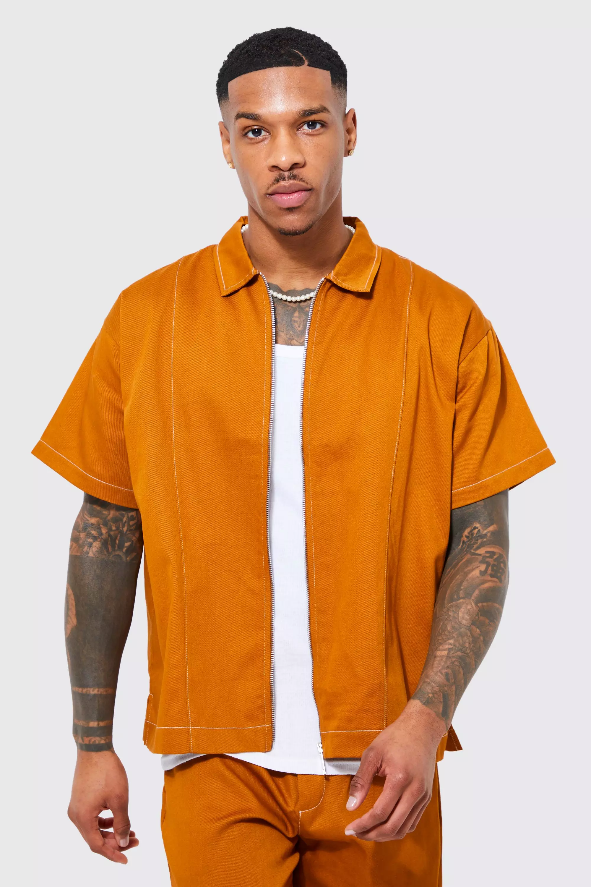 Mustard yellow dress shirt best sale short sleeve