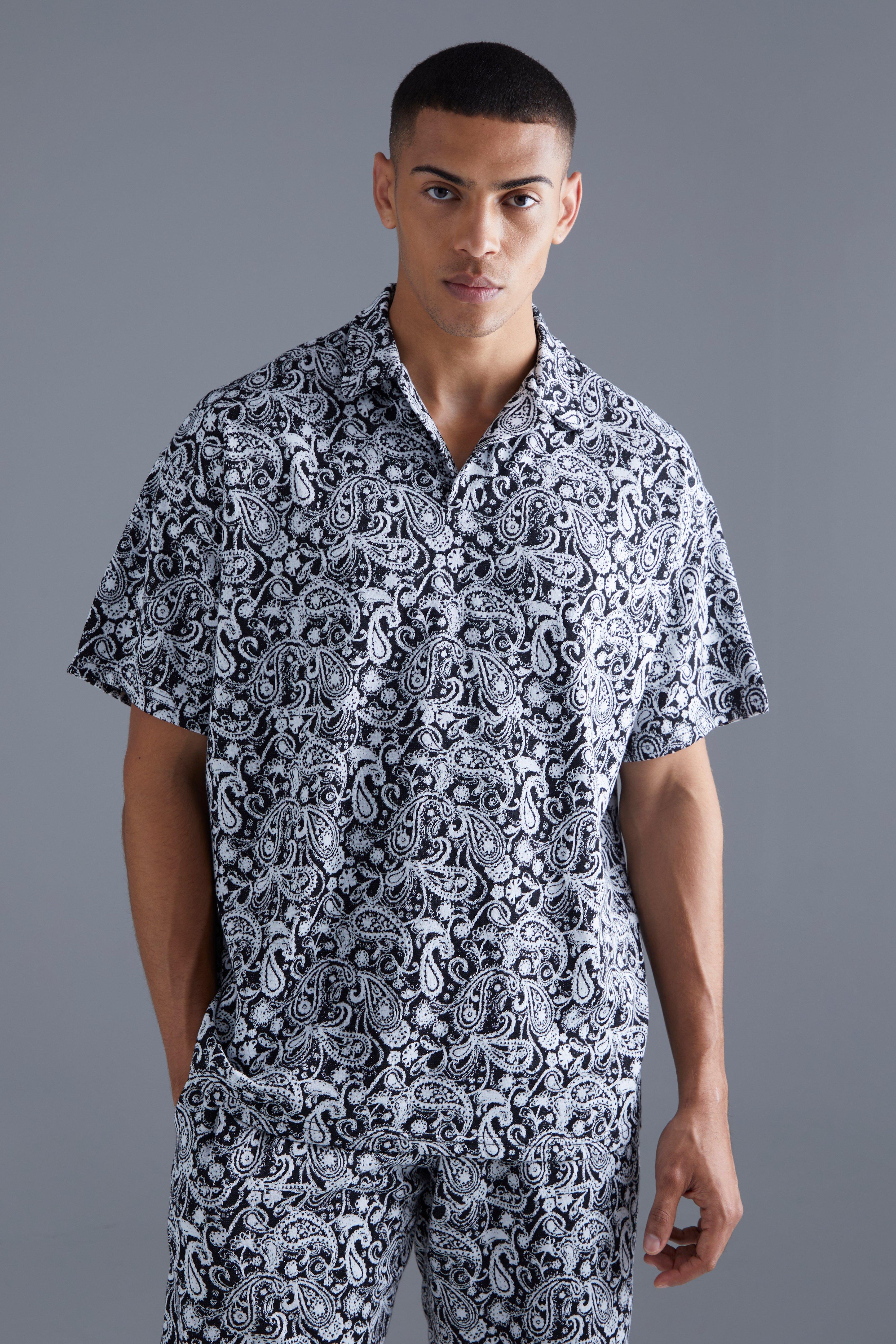 Oversized Paisley Jacquard Revere Polo