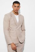 Mauve Slim Tie Front Suit Jacket