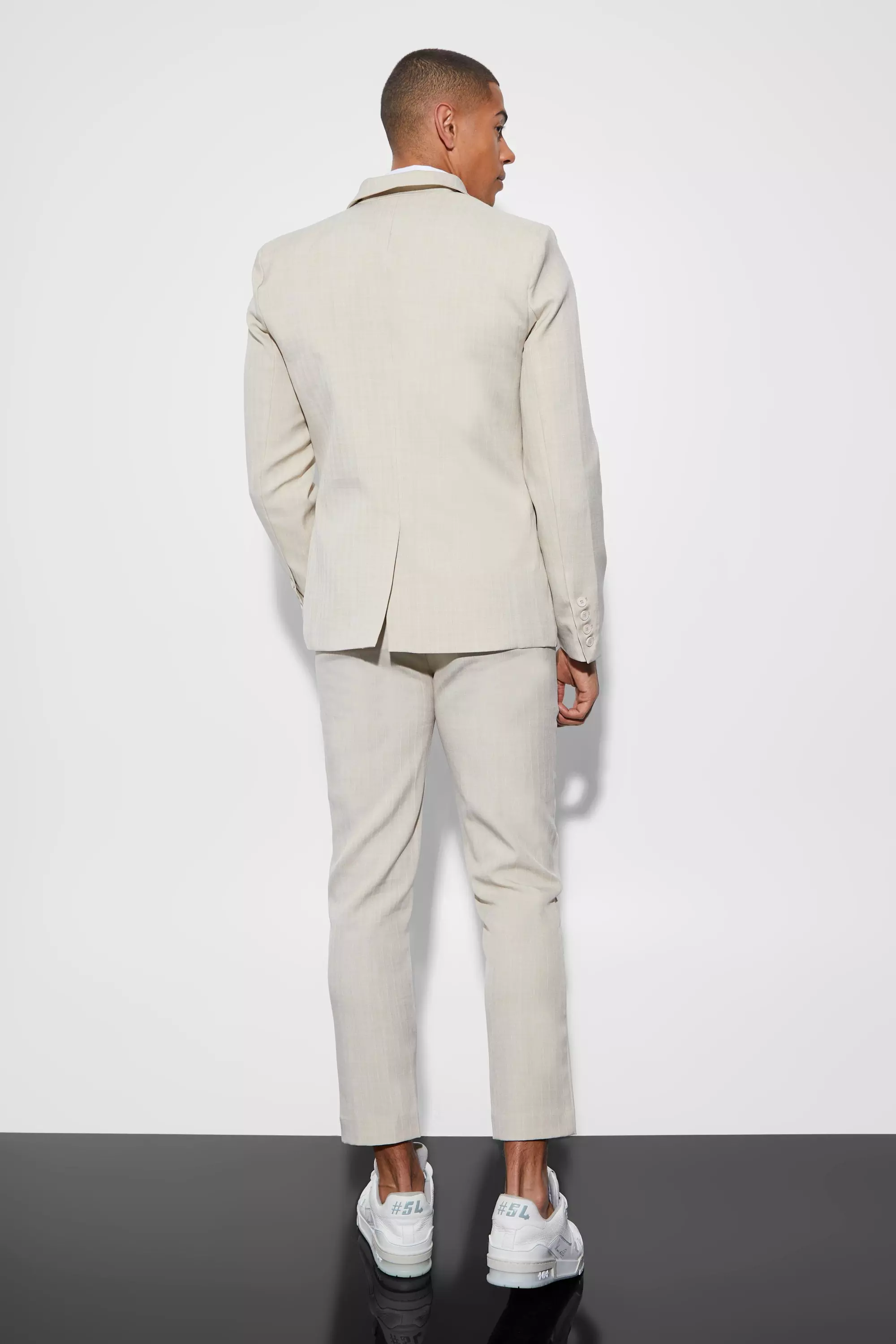 Veste de costume cintrée texturée, Beige autre image