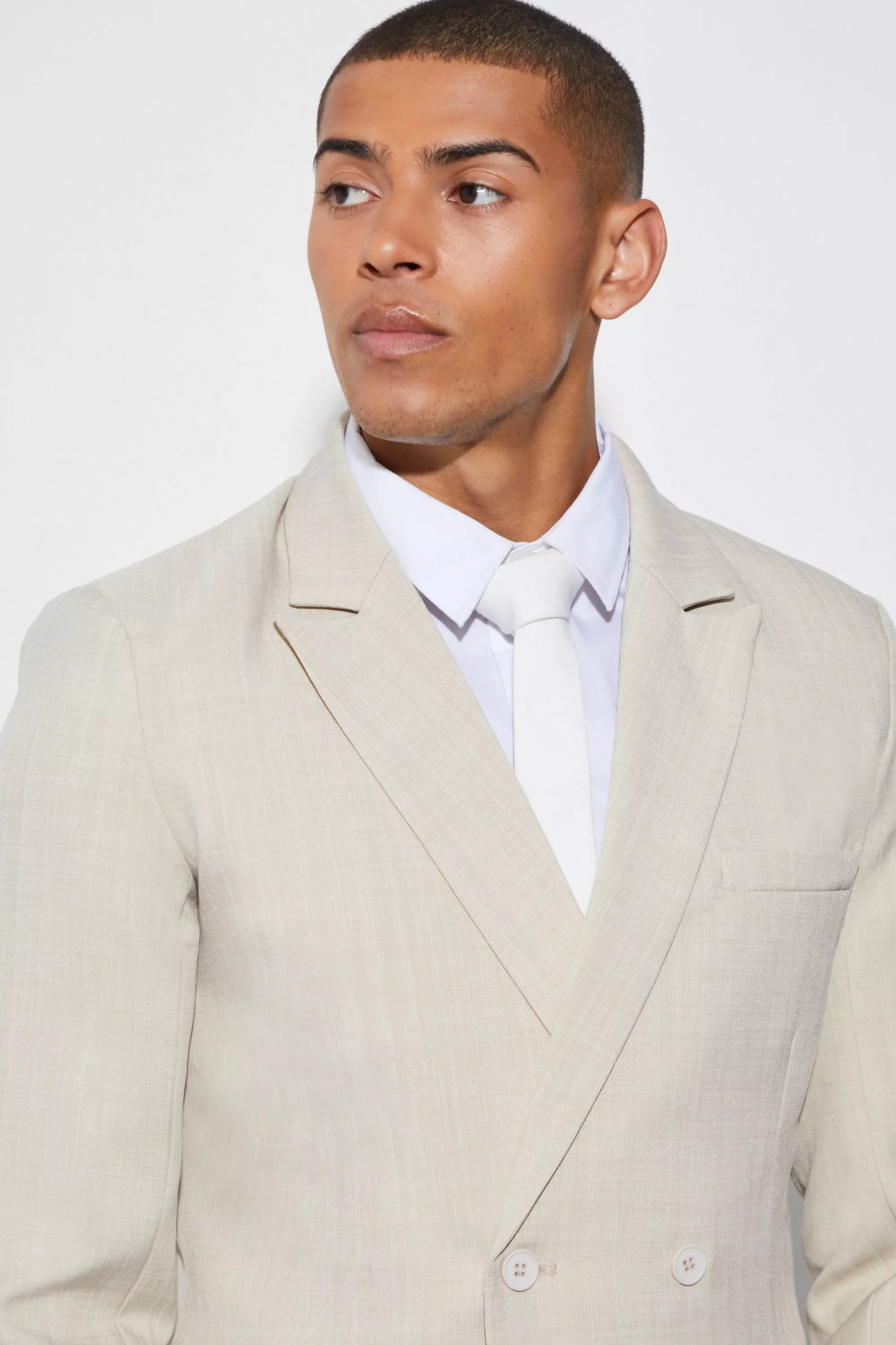 Veste de costume cintrée texturée, Beige autre image