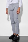 Navy Skinny Textured Suit Trousers