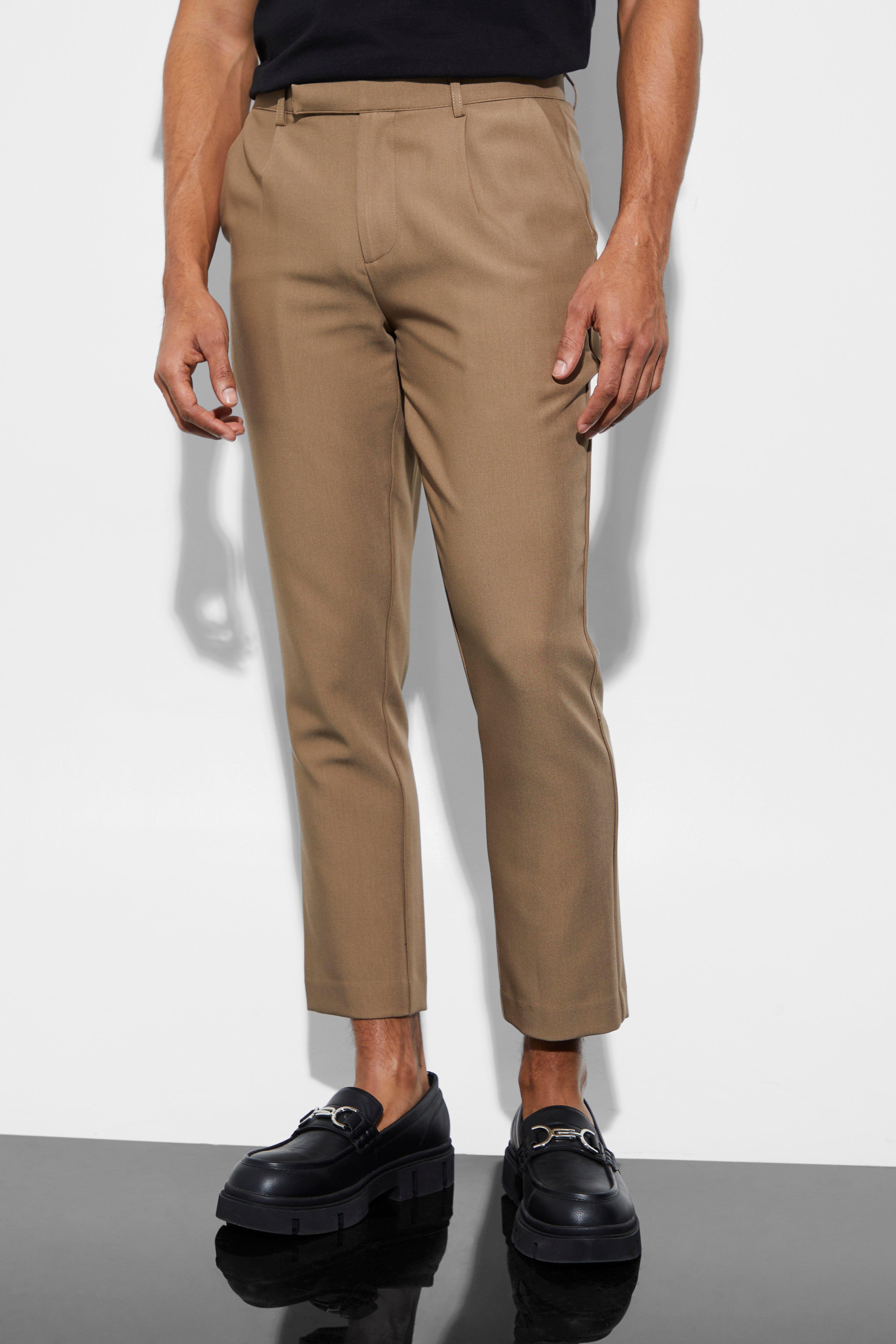 Mocha Slim Crop Suit Trousers