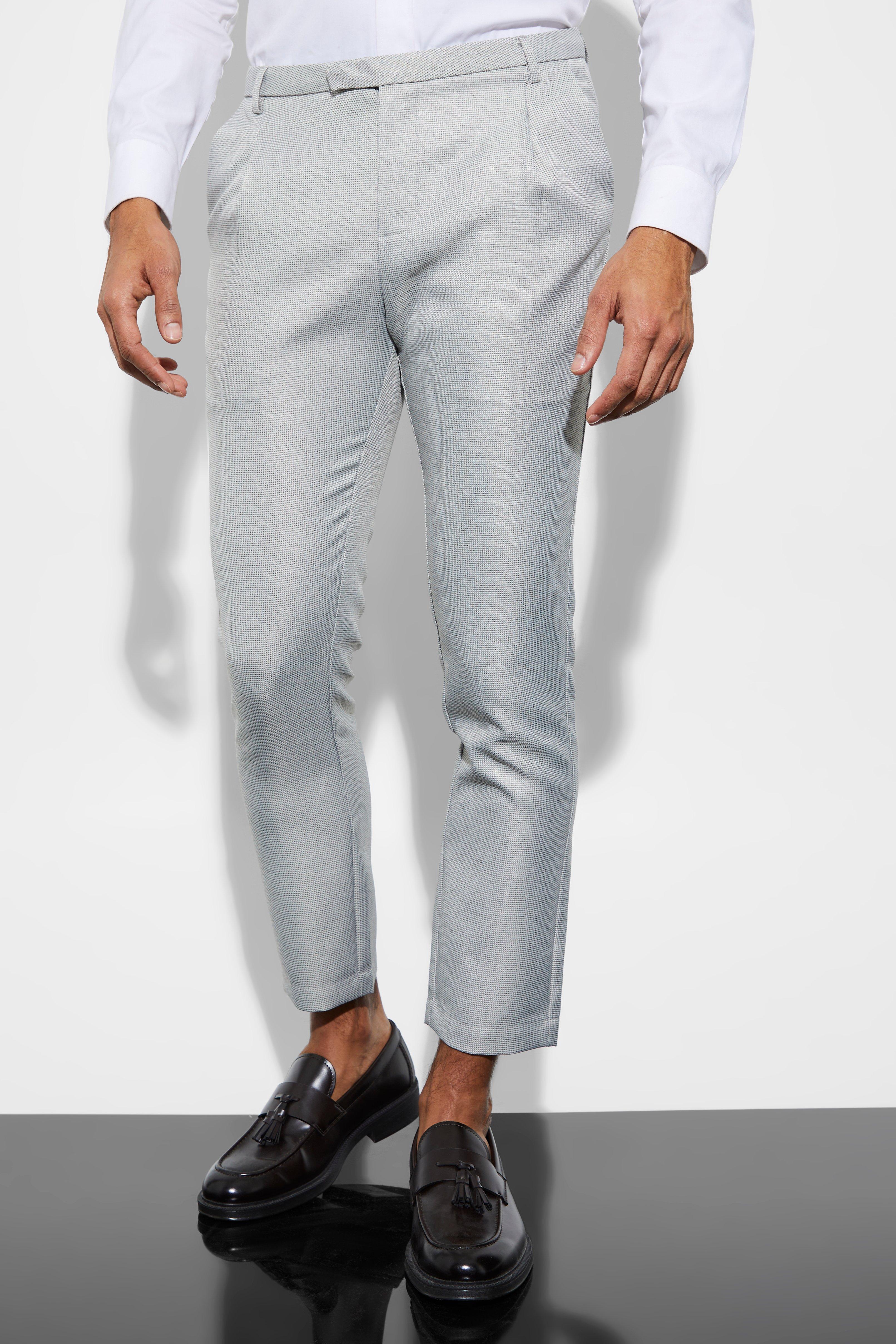 Skinny Crop Mini Texture Suit Pants