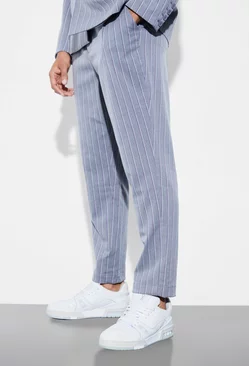 Tapered Stripe Suit Trousers grey