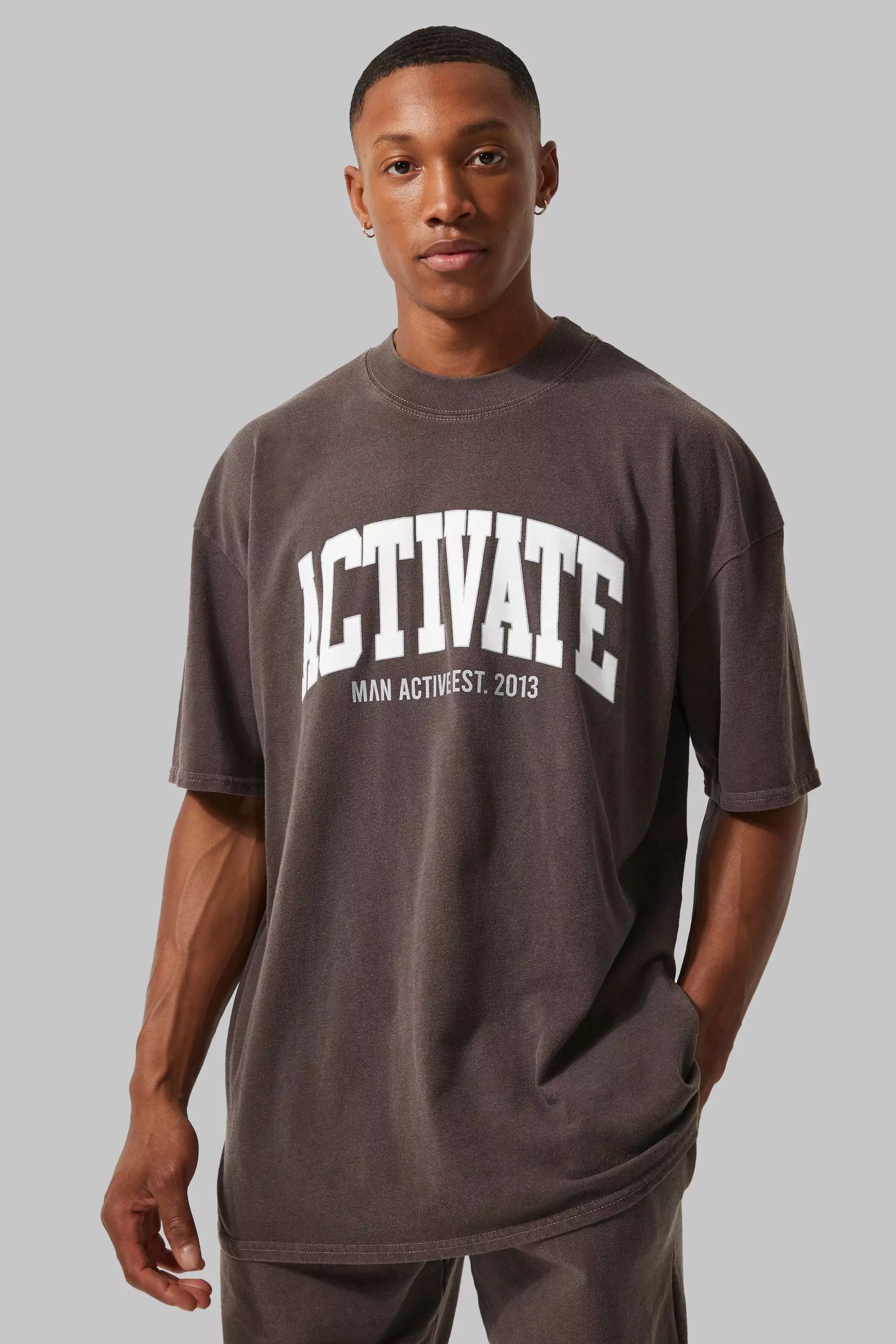 Man Active Overdye Activate T-shirt Chocolate