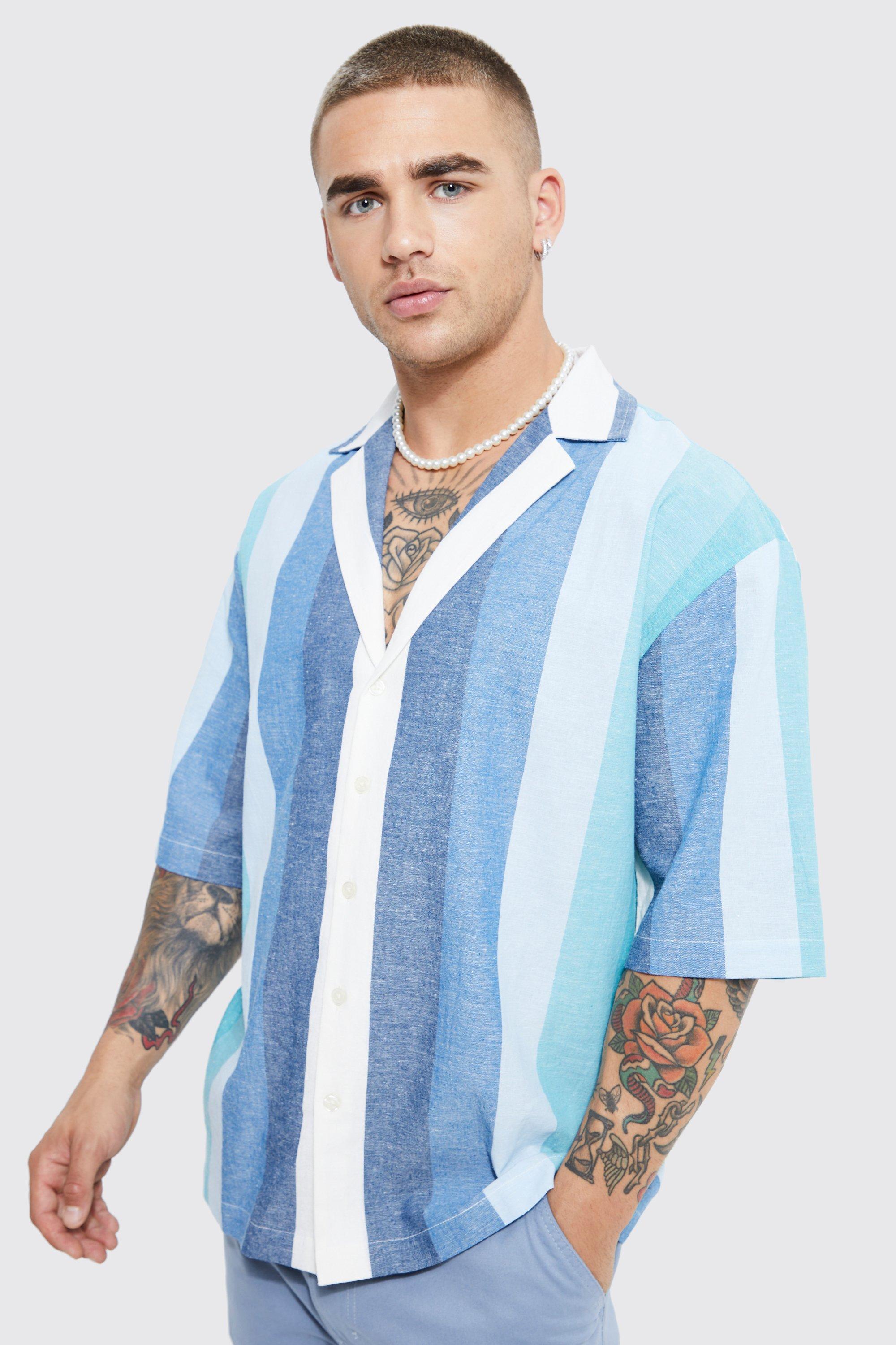 boohooMAN Men's Short Sleeve Denim Shirt