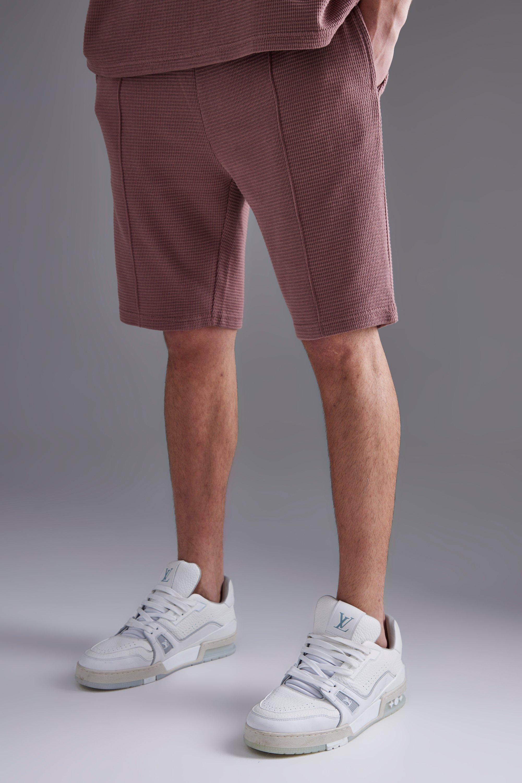 Slim Fit Mid Length Double Knit Short | boohooMAN USA