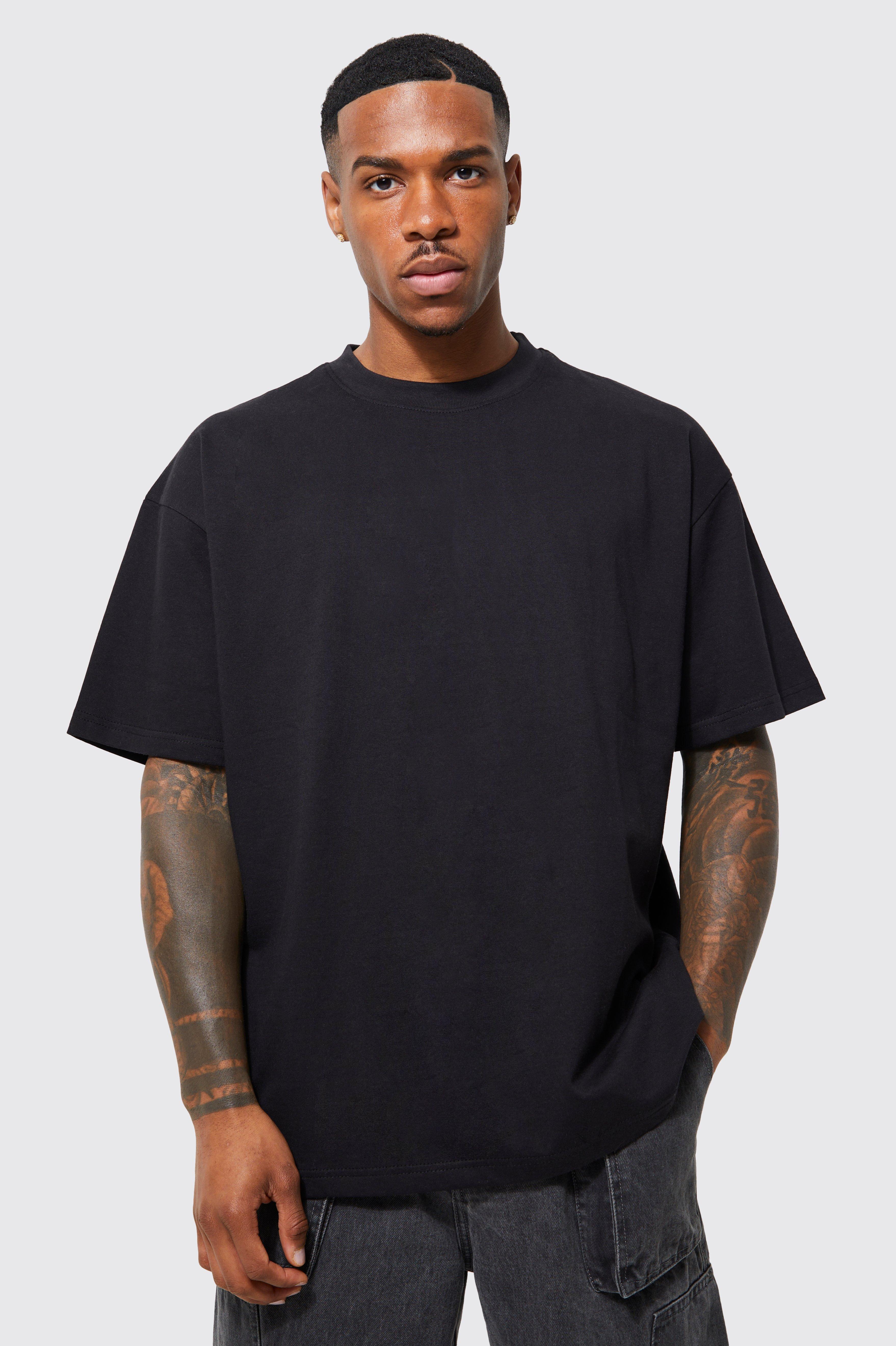 black rib oversized men's t-shirt