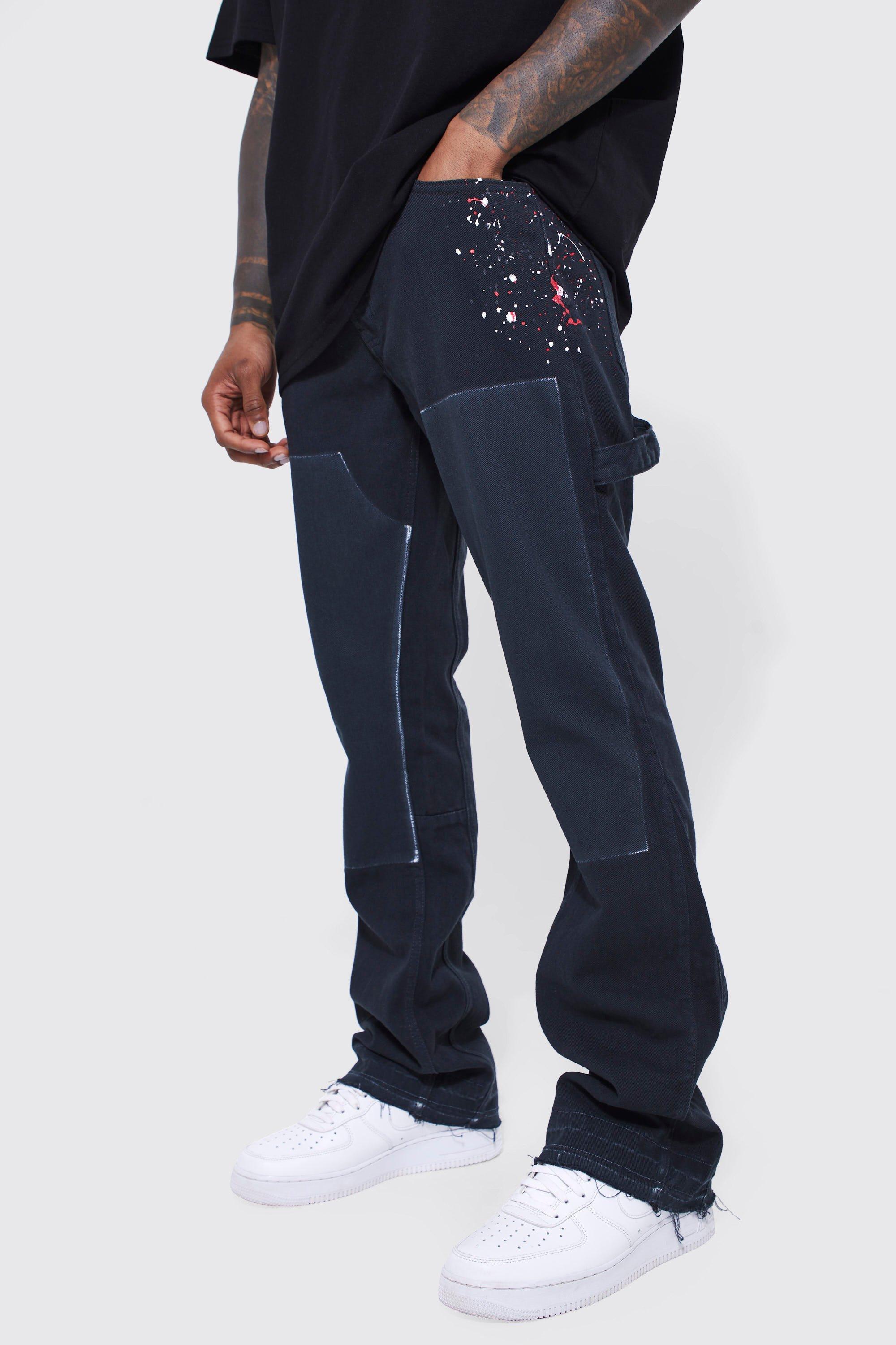 Slim Zip Flare Gusset Multi Cargo Camo Pants