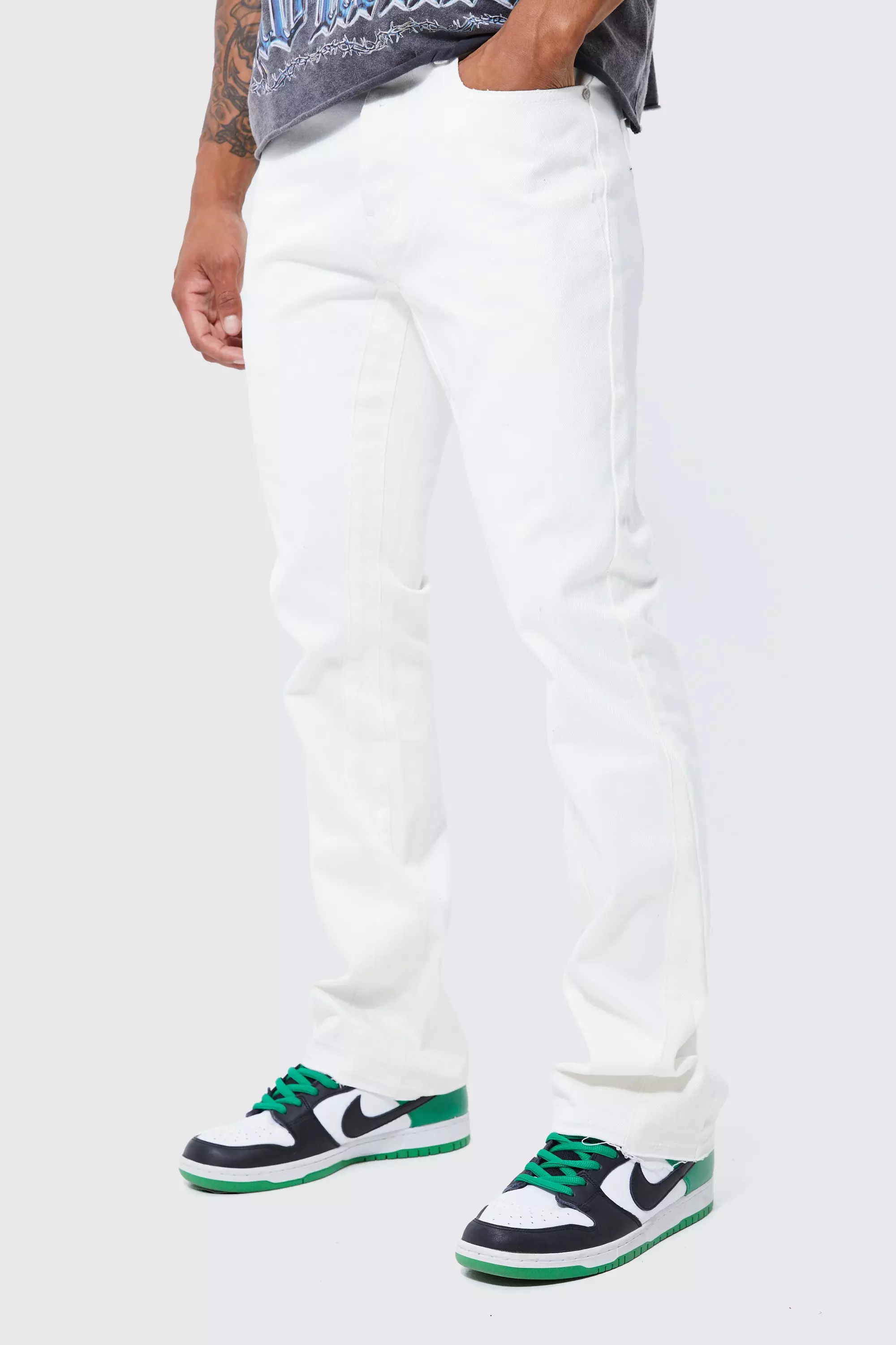 Slim Flare Gusset Jeans White