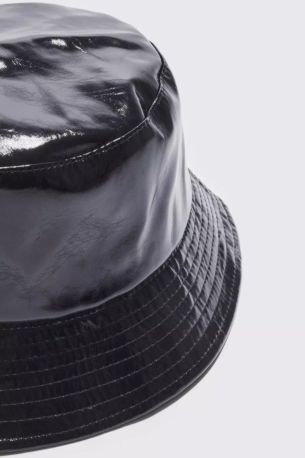 Black patent bucket hat clearance