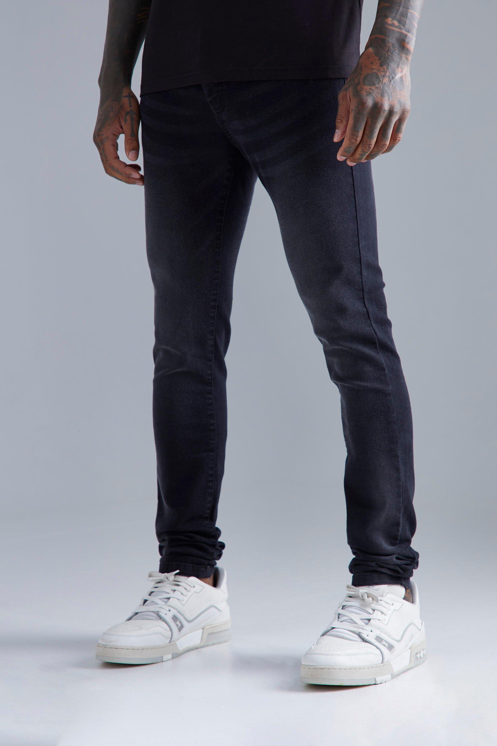 ASOS Skinny Stacked Joggers In Washed Blue for Men
