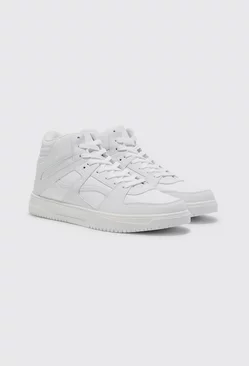 High Top Multi Panel Detail Trainers White