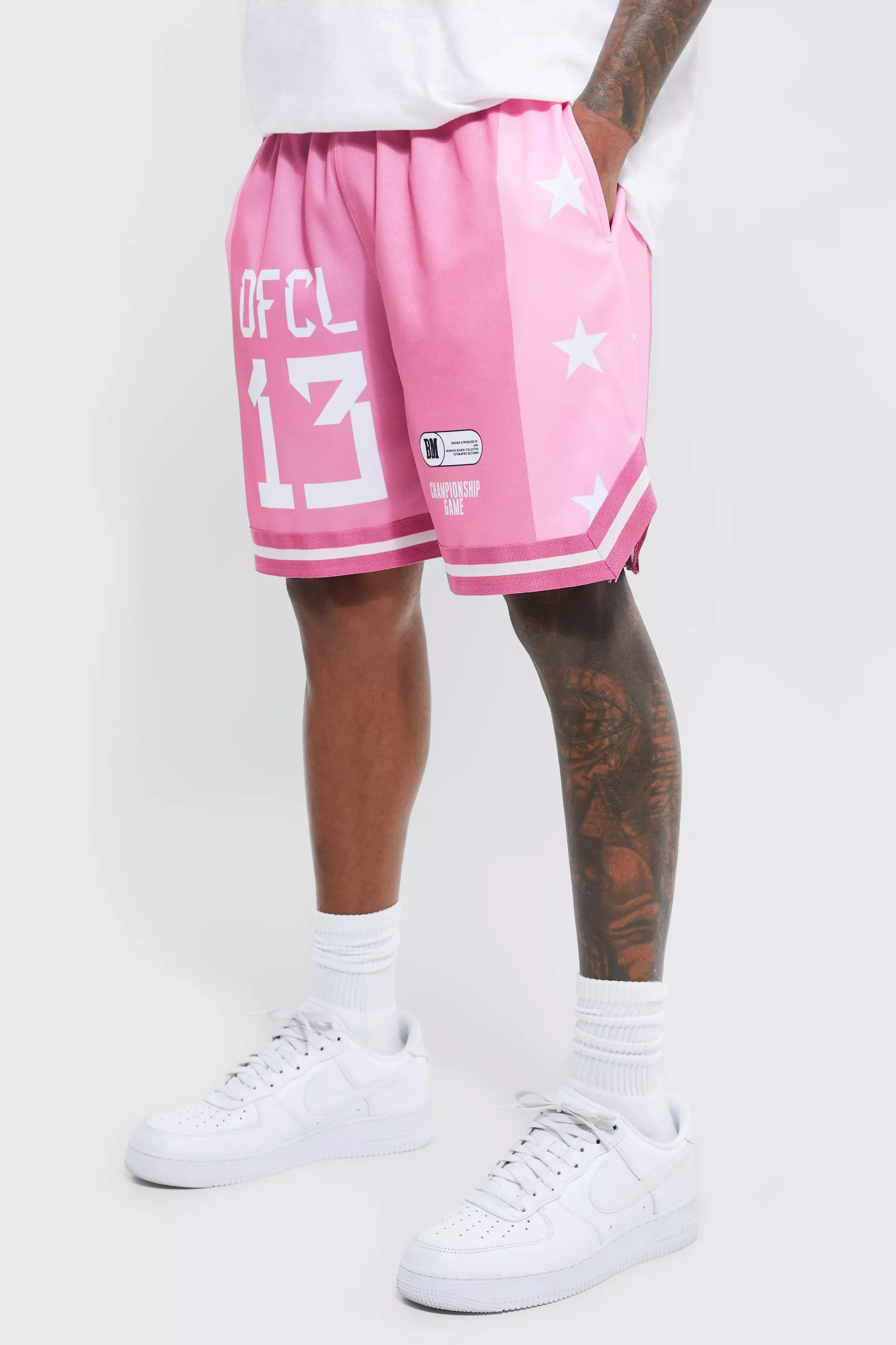 Mesh Ofcl Mid Length Basketball Short boohooMAN