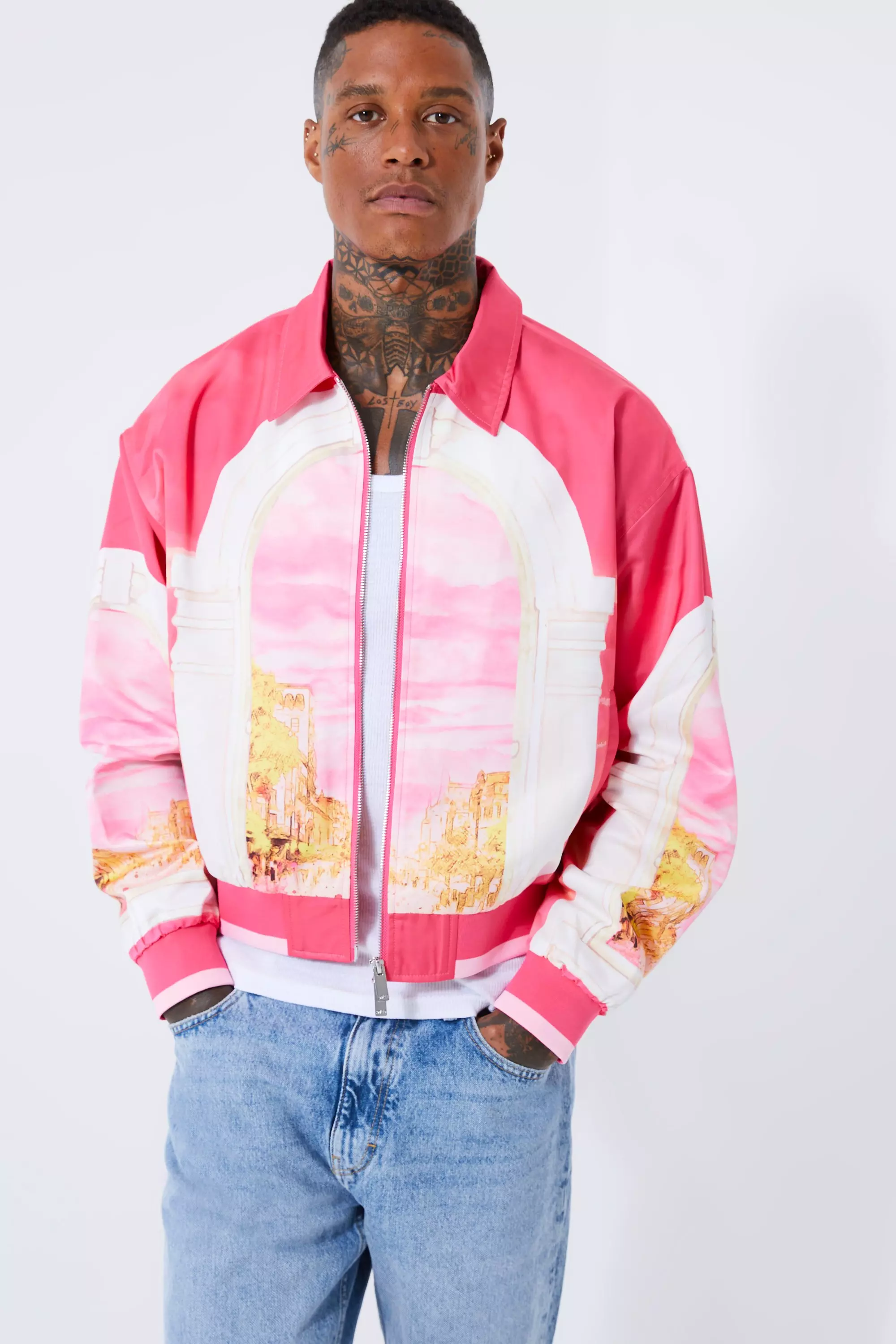 Patchwork harrington jacket clearance