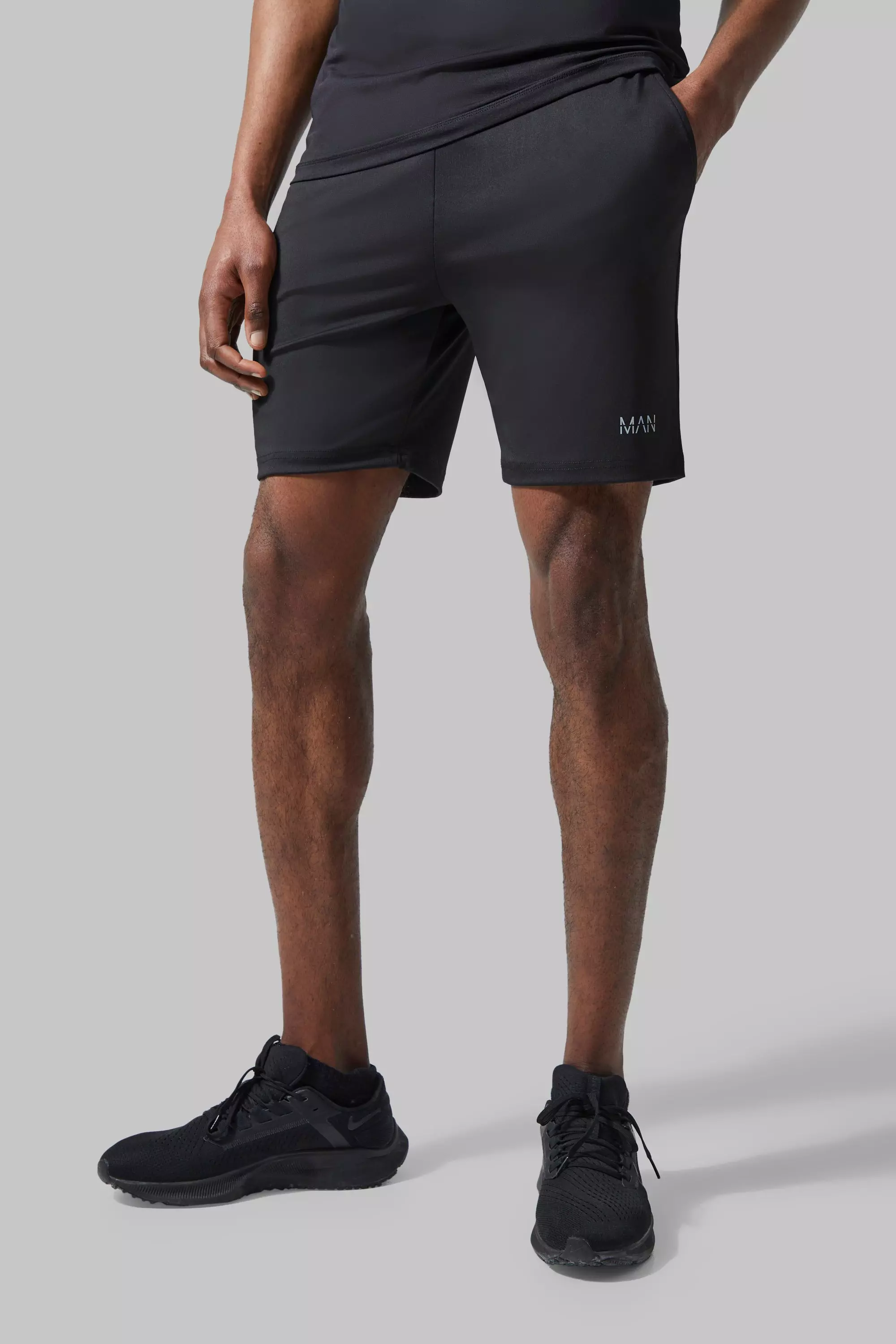 Man Active Gym Performance Shorts Black