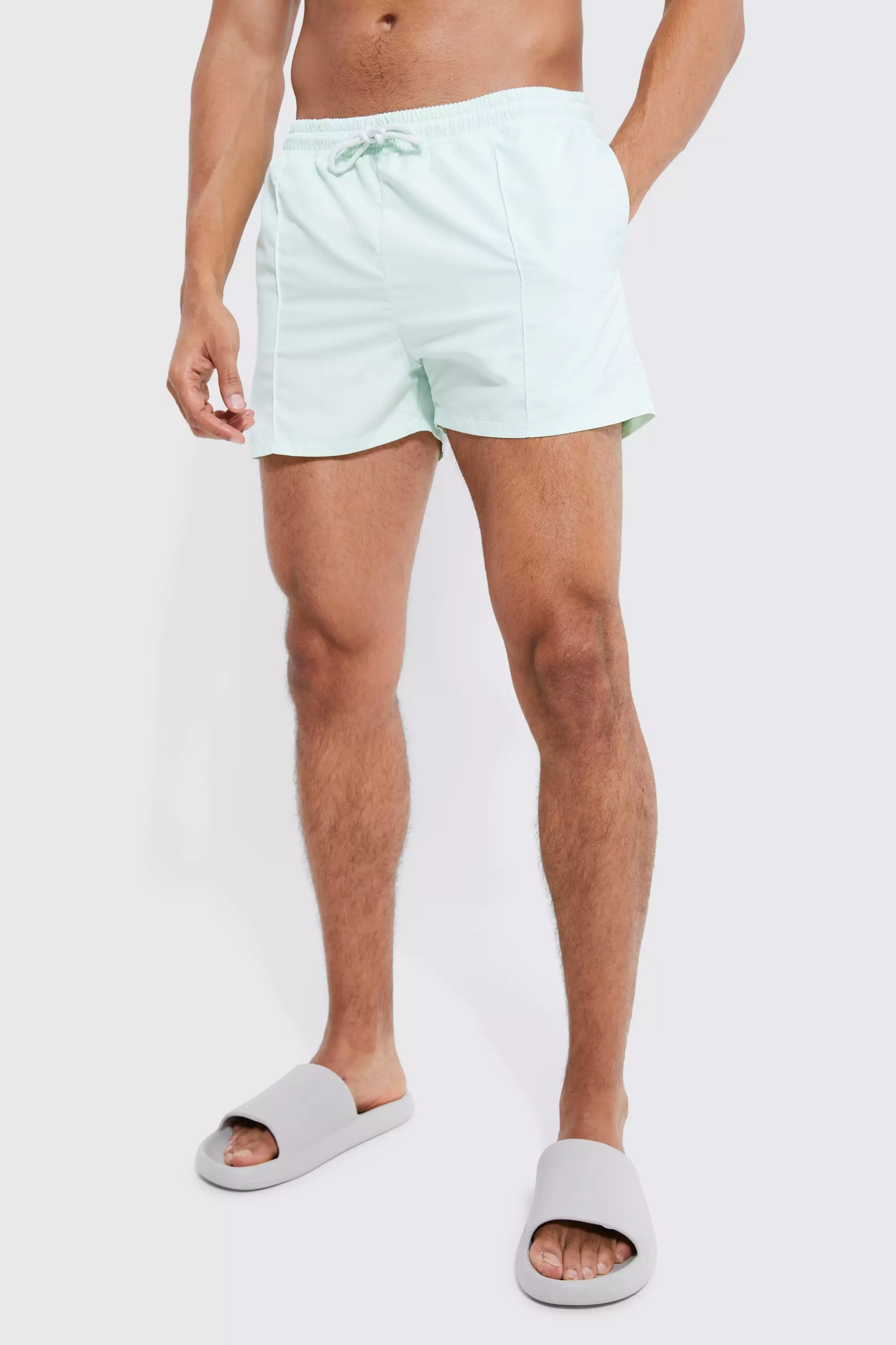 Short Length Pintuck Swim Trunks Mint