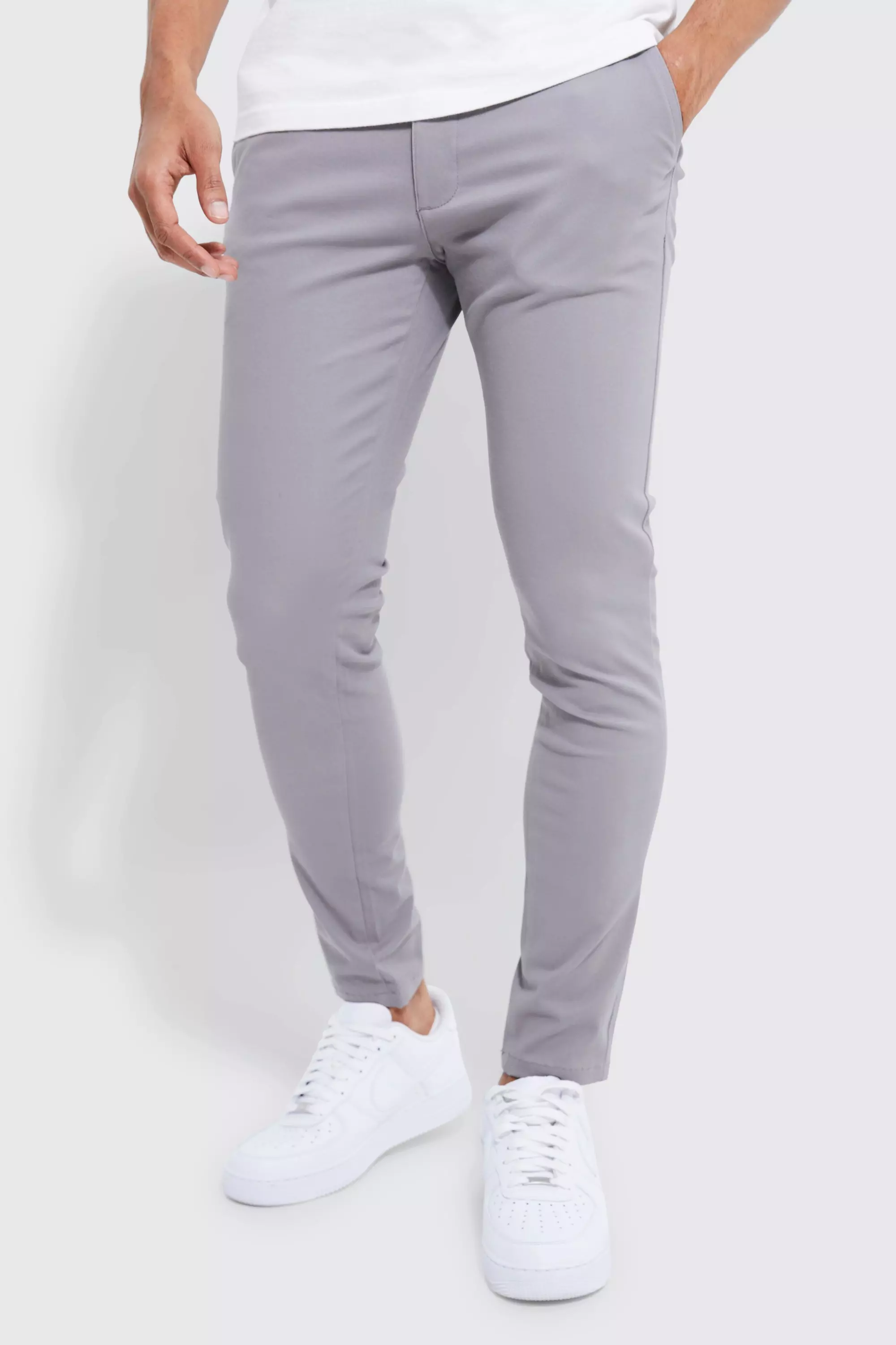 Grey Fixed Waist Skinny Chino Pants alternative image