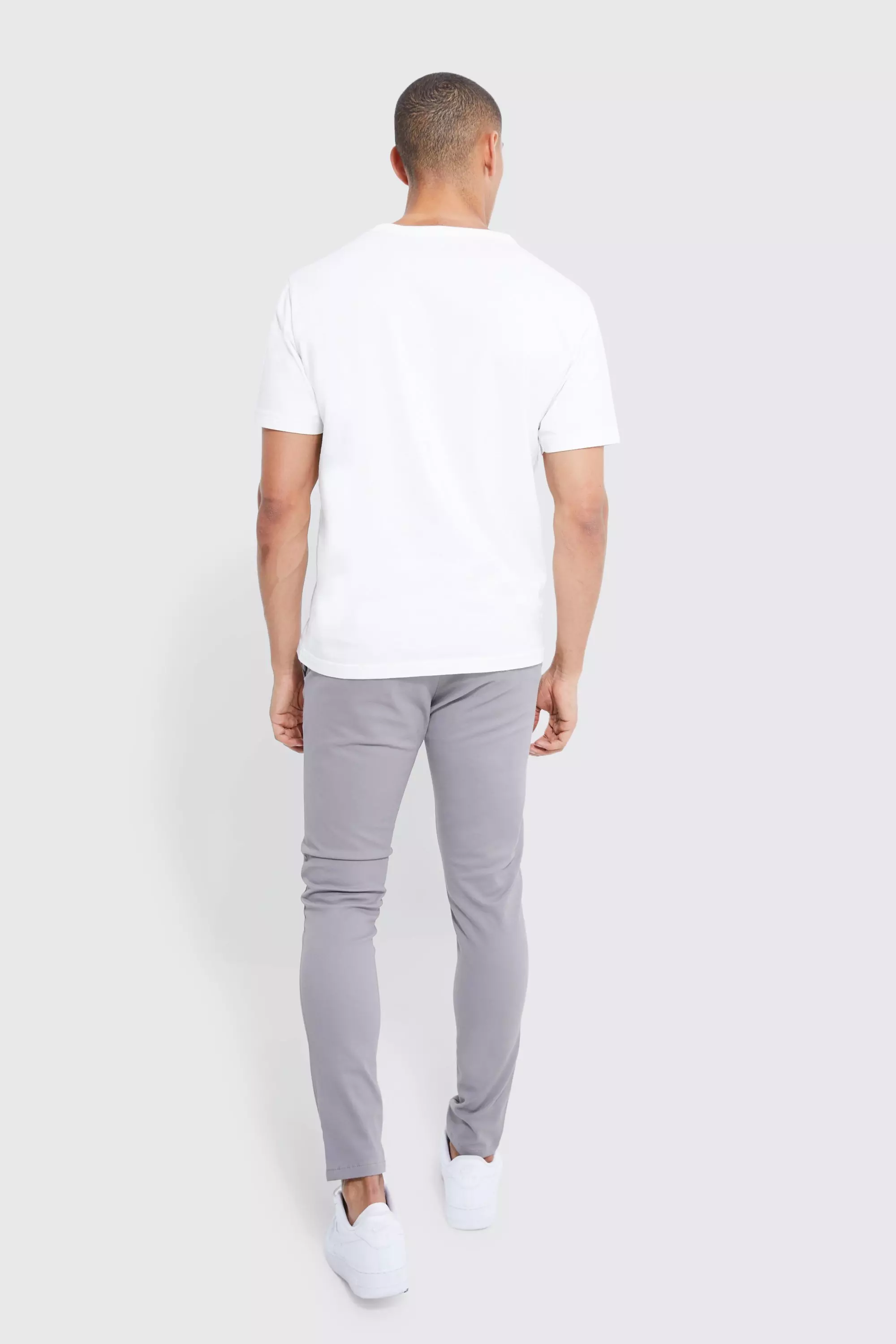 Grey Fixed Waist Skinny Chino Pants alternative image