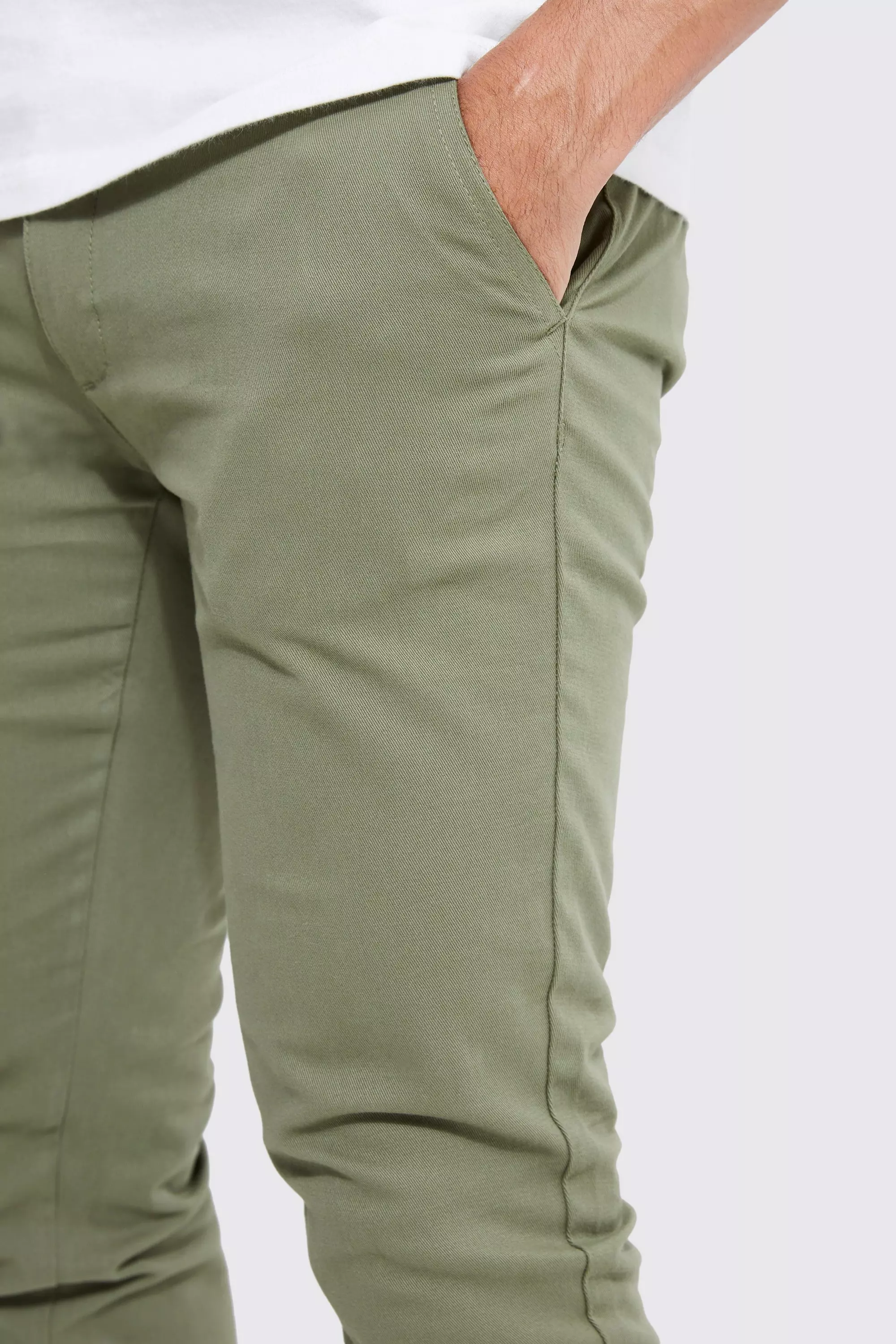 Khaki Fixed Waist Skinny Chino Trouser alternative image