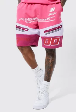 Realxed Fit Colour Block Moto Short Pink