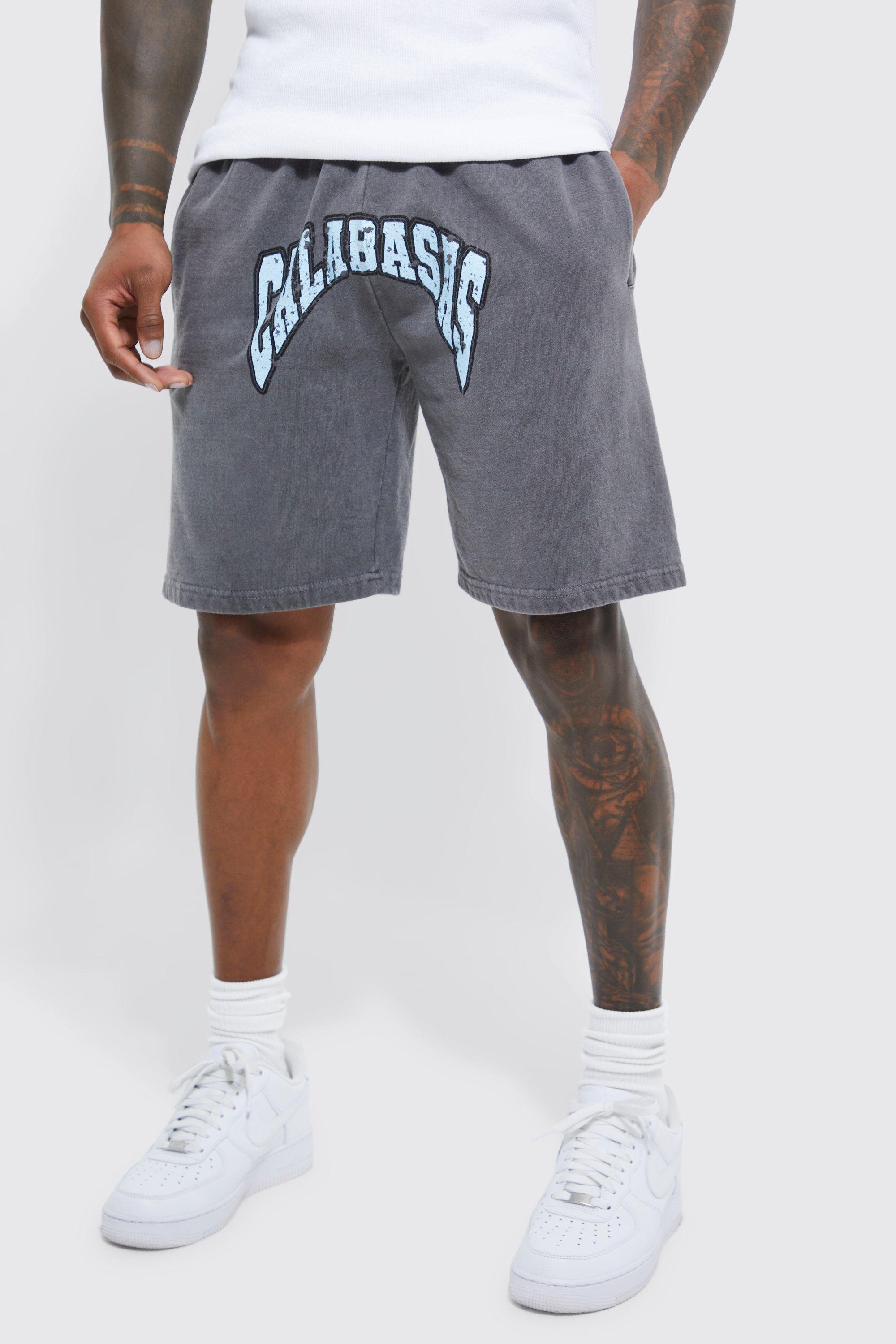 Logisch koper kubiek Slim Overdyed Calabasas Print Jersey Short | boohooMAN